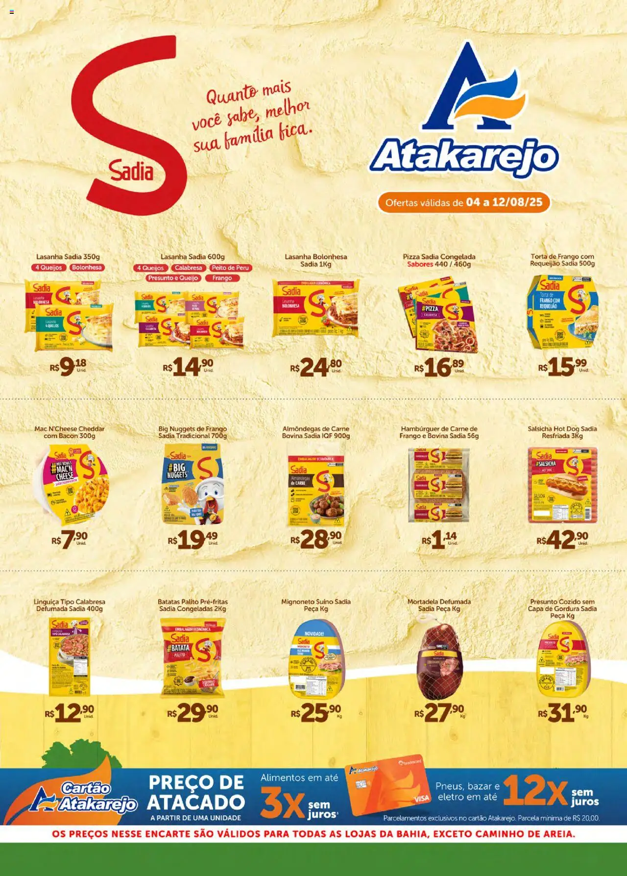 Atakarejo Folheto - válido de 04.08.2025 | Página: 1 | Produtos: Pizza, Peito de peru, Cheddar, Requeijão
