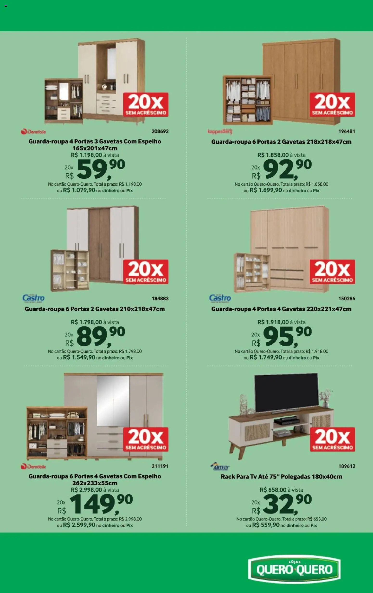 Lojas Quero-Quero Folheto - válido de 16.03.2026 | Página: 12 | Produtos: Espelho, Tv, Rack