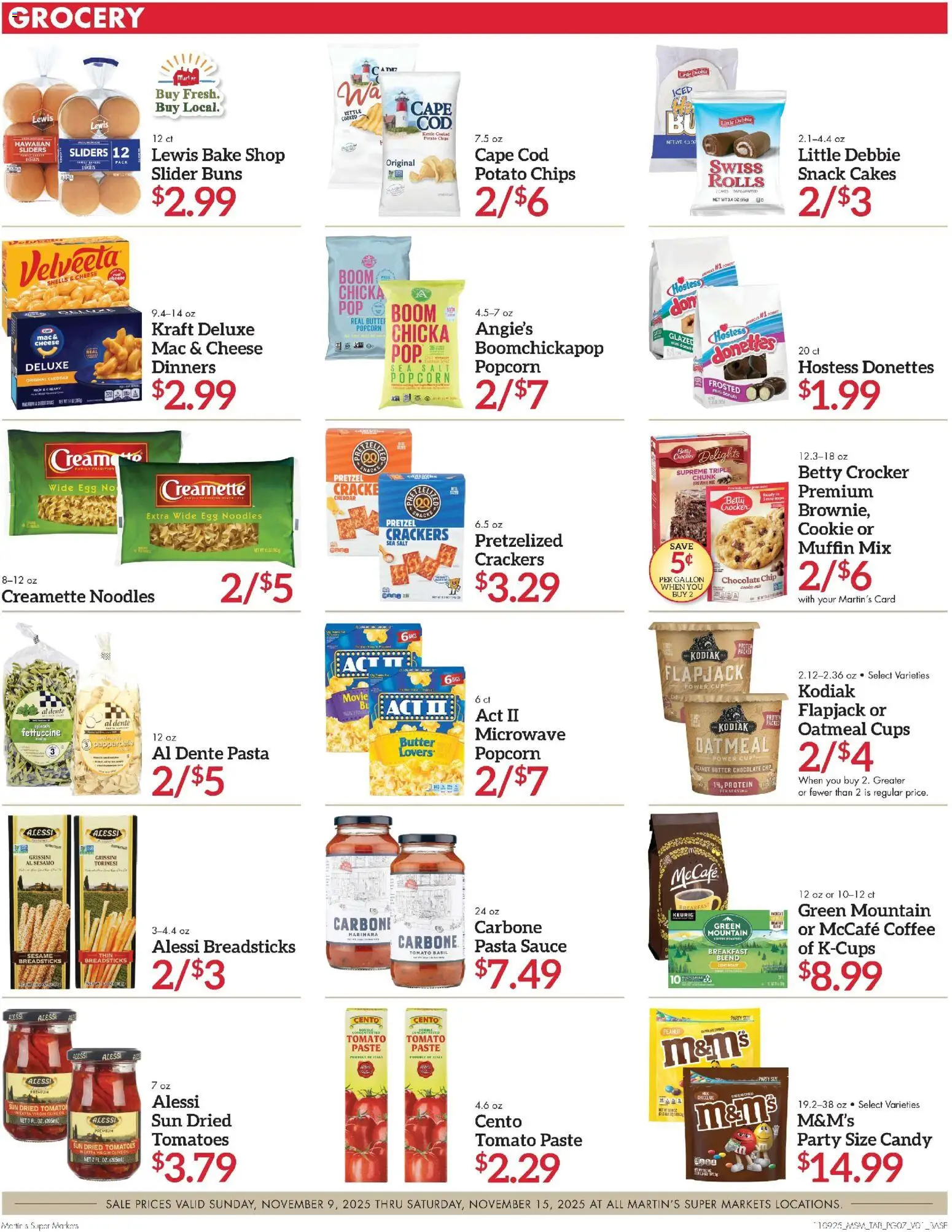 Martin’s Weekly Ad - valid from 09.11.2025 | Page: 7 | Products: Tomatoes, Pasta, Chips, Sauce
