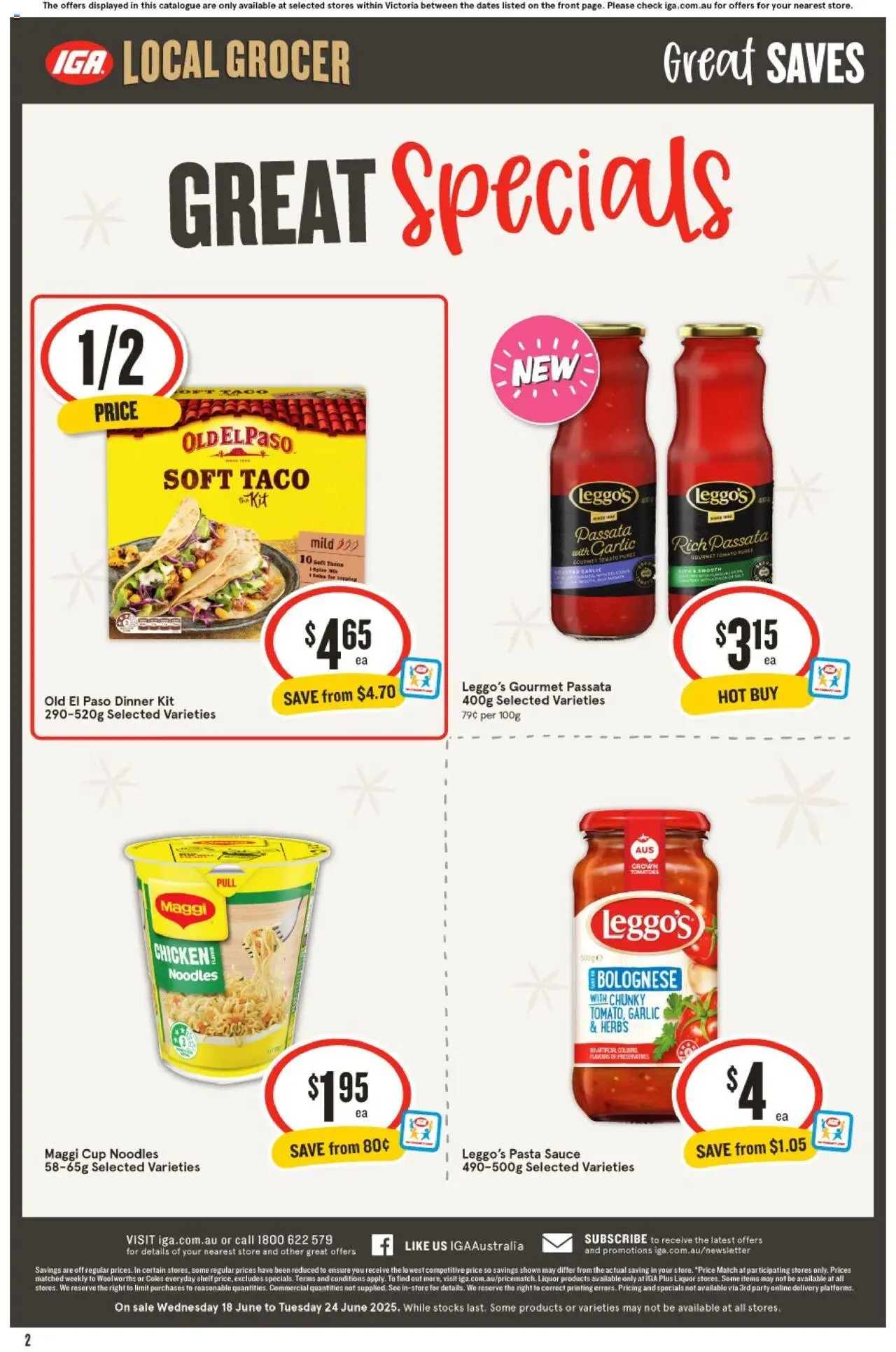 IGA catalogue - valid from 18.06.2025 | Page: 8 | Products: Shelf, Noodles, Sauce, Garlic