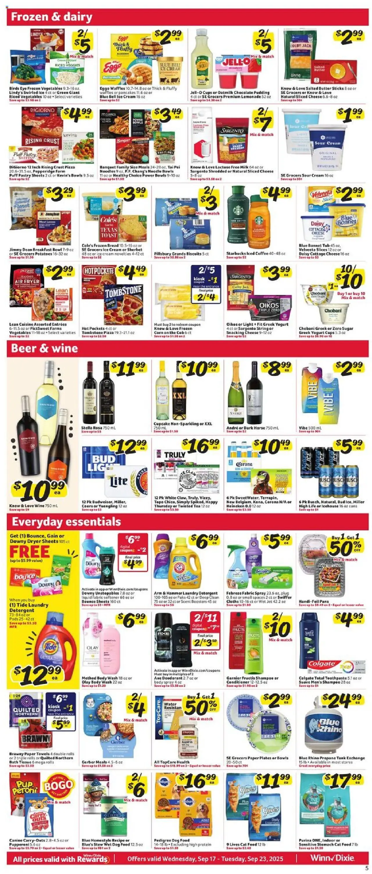 Winn Dixie Weekly Ad - valid from 17.09.2025 | Page: 7 | Products: Fryer, Shampoo, Butter, Pizza