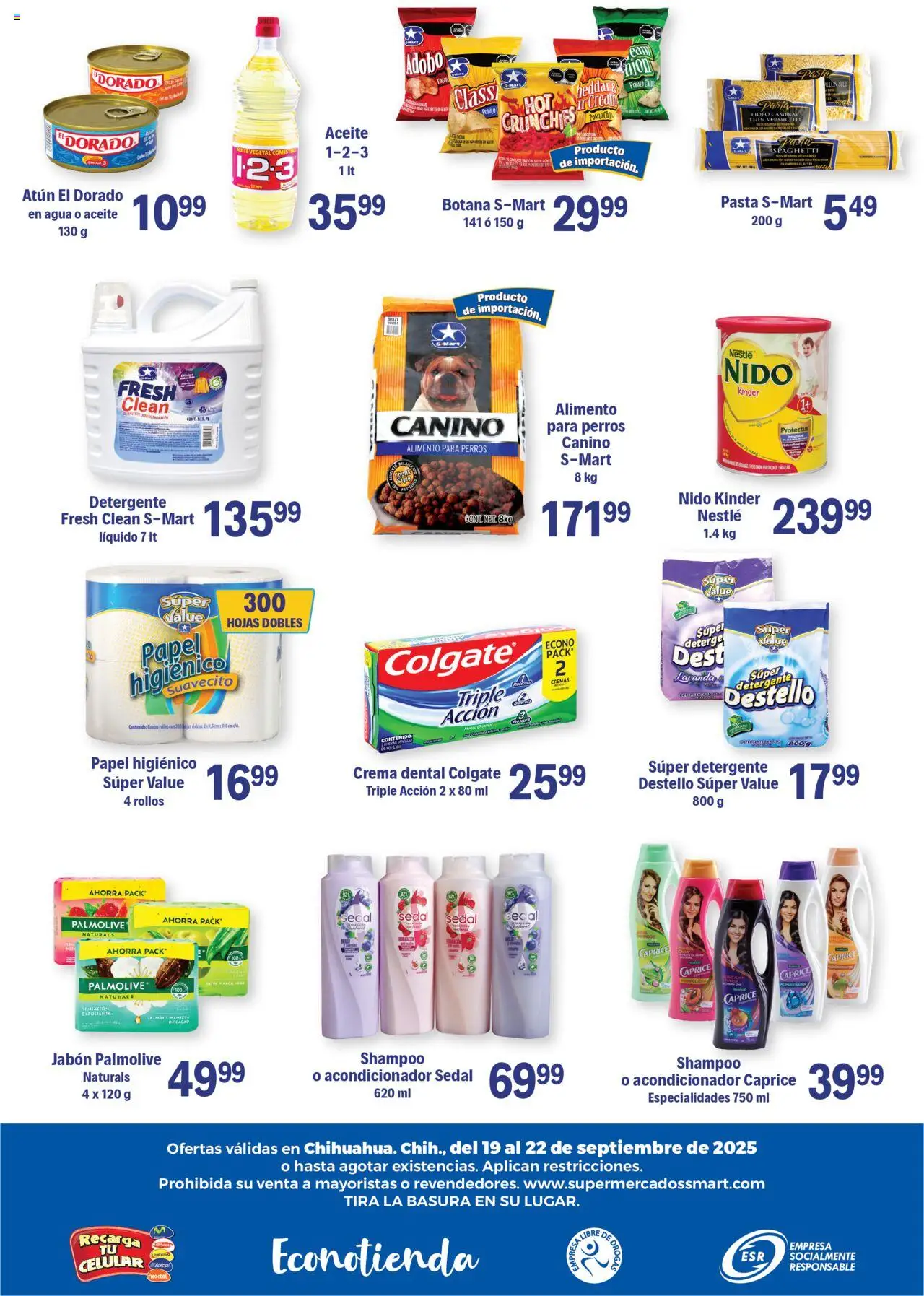Nuevas ofertas de S-Mart válidas en toda la República Mexicana desde el 19.09.2025. ¡Encuentra las mejores ofertas en S-Mart - Folleto! | Página: 6 | Productos: Melón, Aceite, Pasta, Cacao