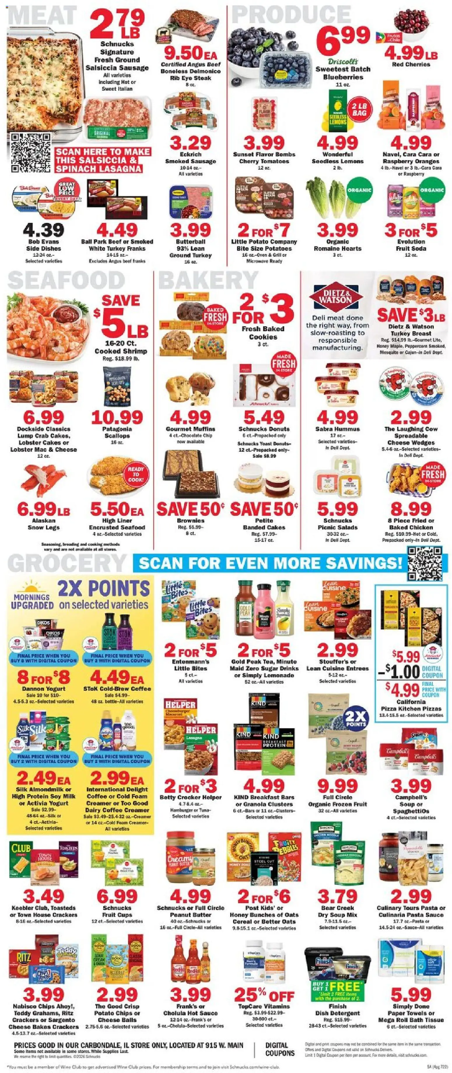 Schnucks Weekly Ad - valid from 14.01.2026 | Page: 4 | Products: Romaine, Yogurt, Sauce, Grill