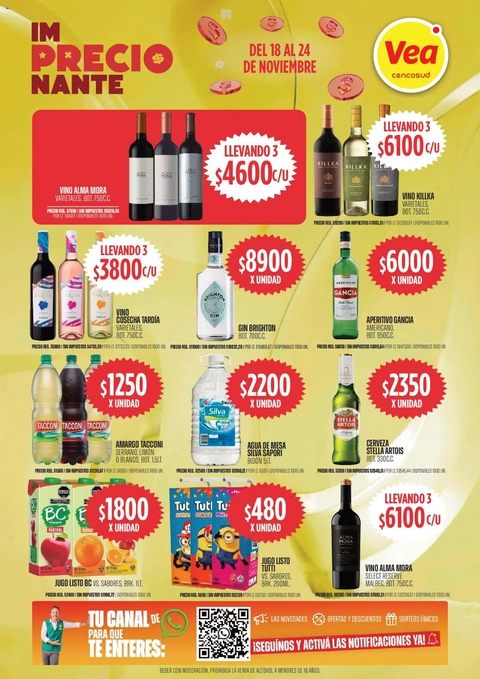 Vea ofertas │ válido desde el 18.11.2025 | Página: 4 | Productos: Mesa, Gin, Limón, Cerveza