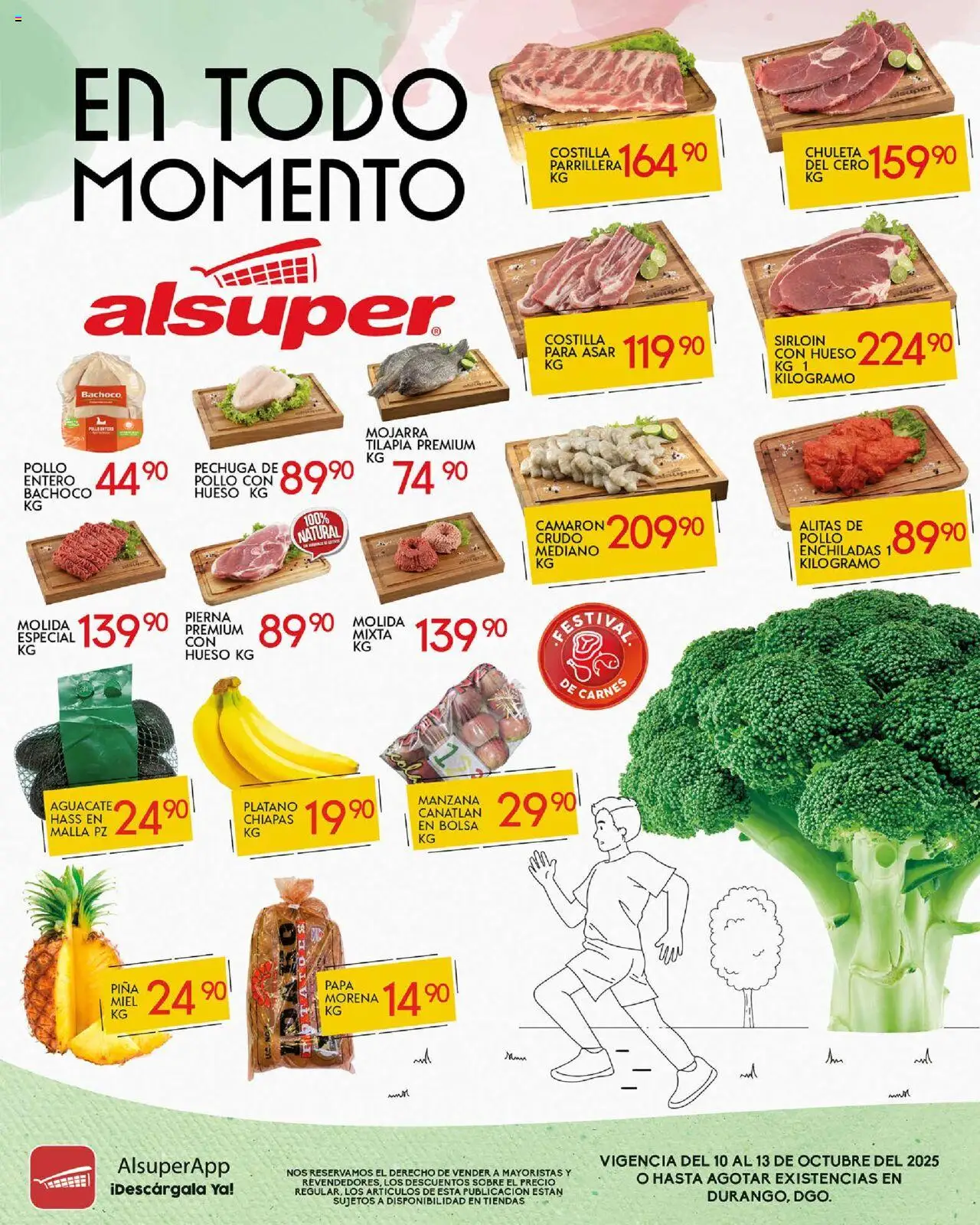Nuevas ofertas de Alsuper válidas en toda la República Mexicana desde el 10.10.2025. ¡Encuentra las mejores ofertas en Alsuper - Folleto Durango! | Página: 1 | Productos: Pollo, Aguacate, Malla, Sobre