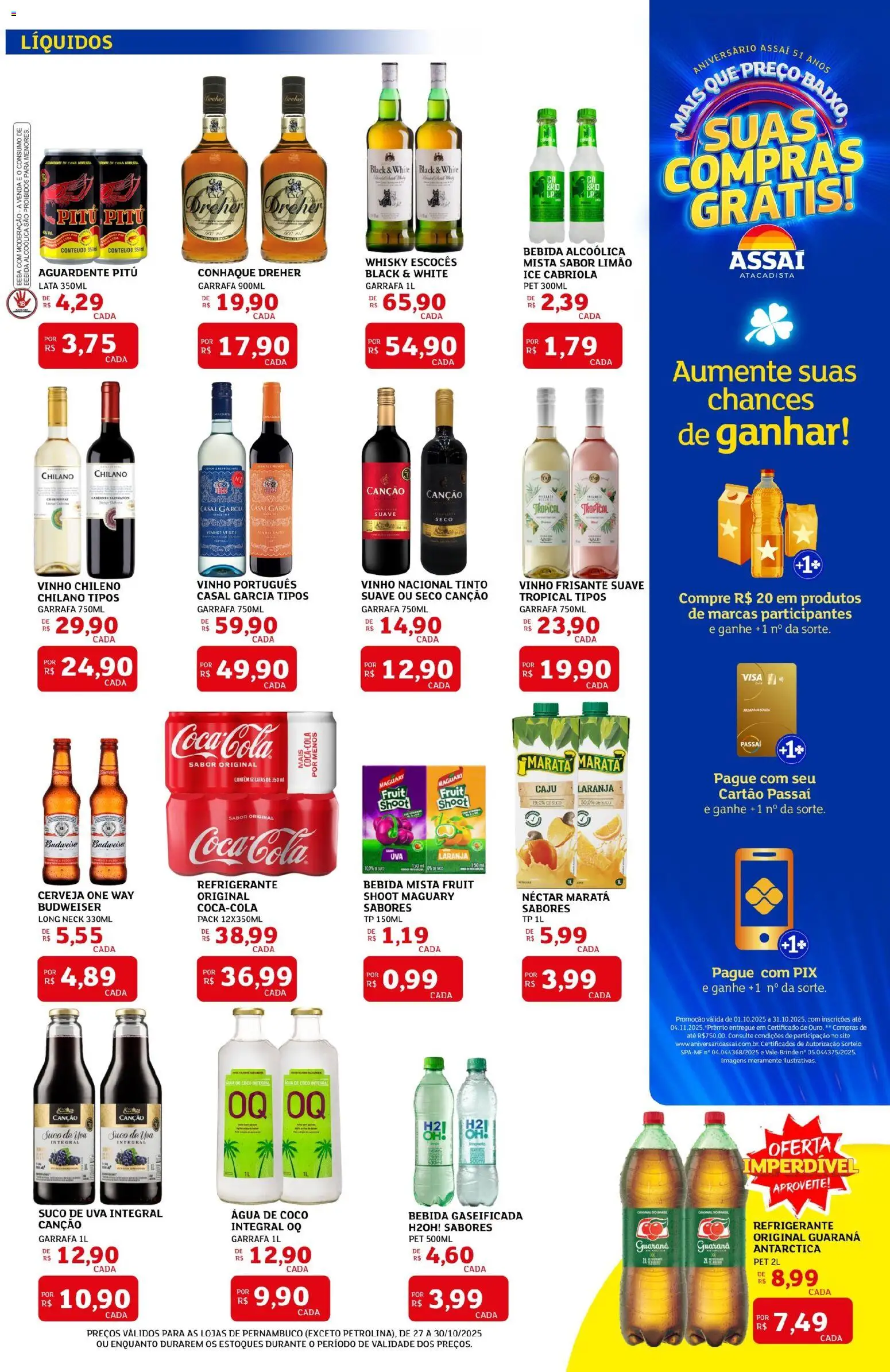 Assaí Atacadista Folheto - válido de 27.10.2025 | Página: 5 | Produtos: Guaraná, Cola, Bebida, Refrigerante