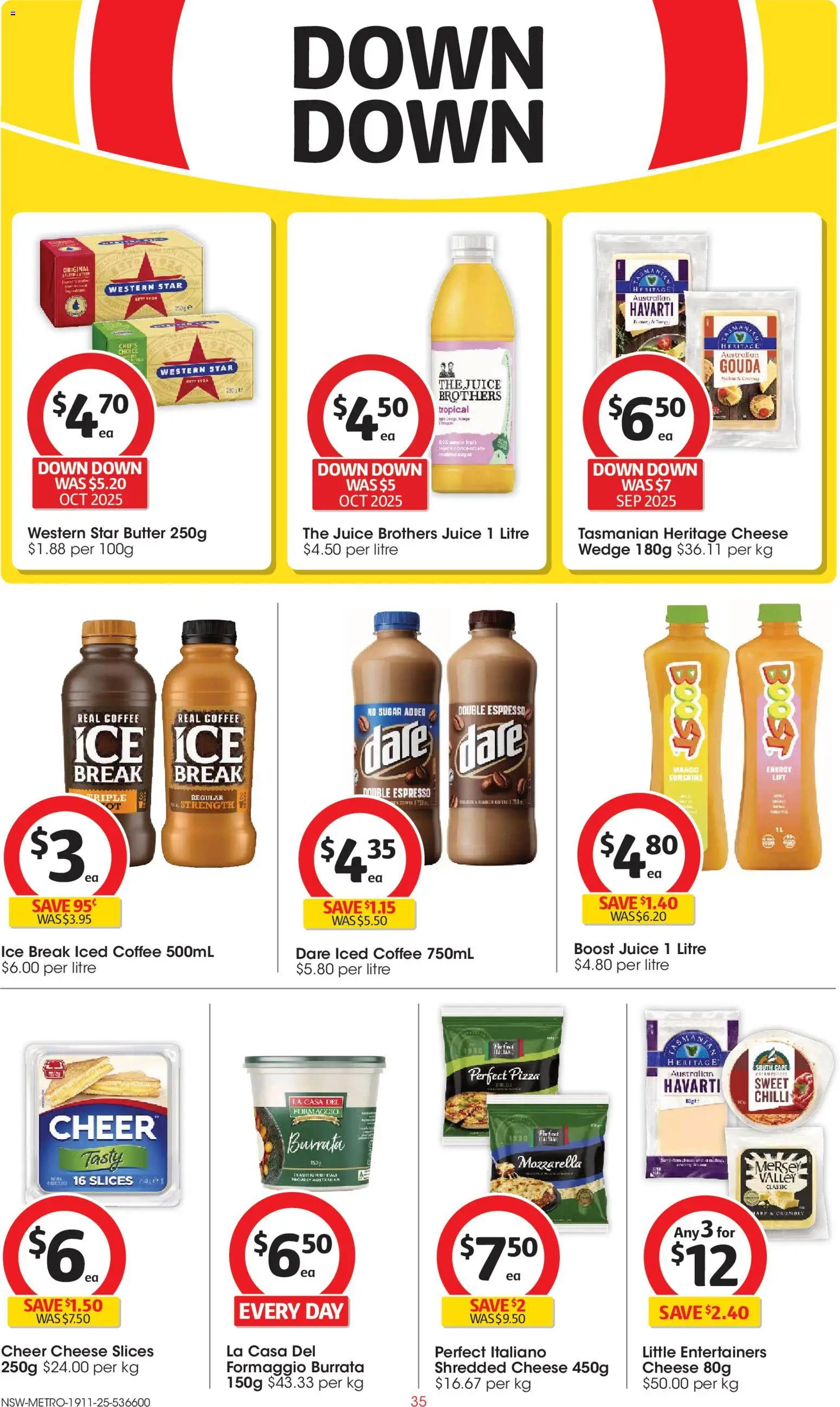 Coles catalogue - valid from 19.11.2025 | Page: 35 | Products: Cheese, Juice, Sugar, Mango