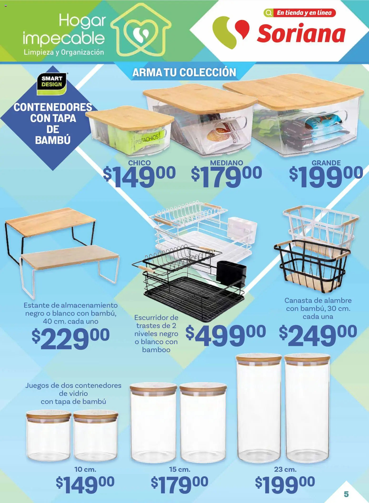 Nuevas ofertas de Soriana válidas en toda la República Mexicana desde el 15.01.2026. ¡Encuentra las mejores ofertas en Soriana folleto! | Página: 5 | Productos: Estante, Escurridor, Canasta