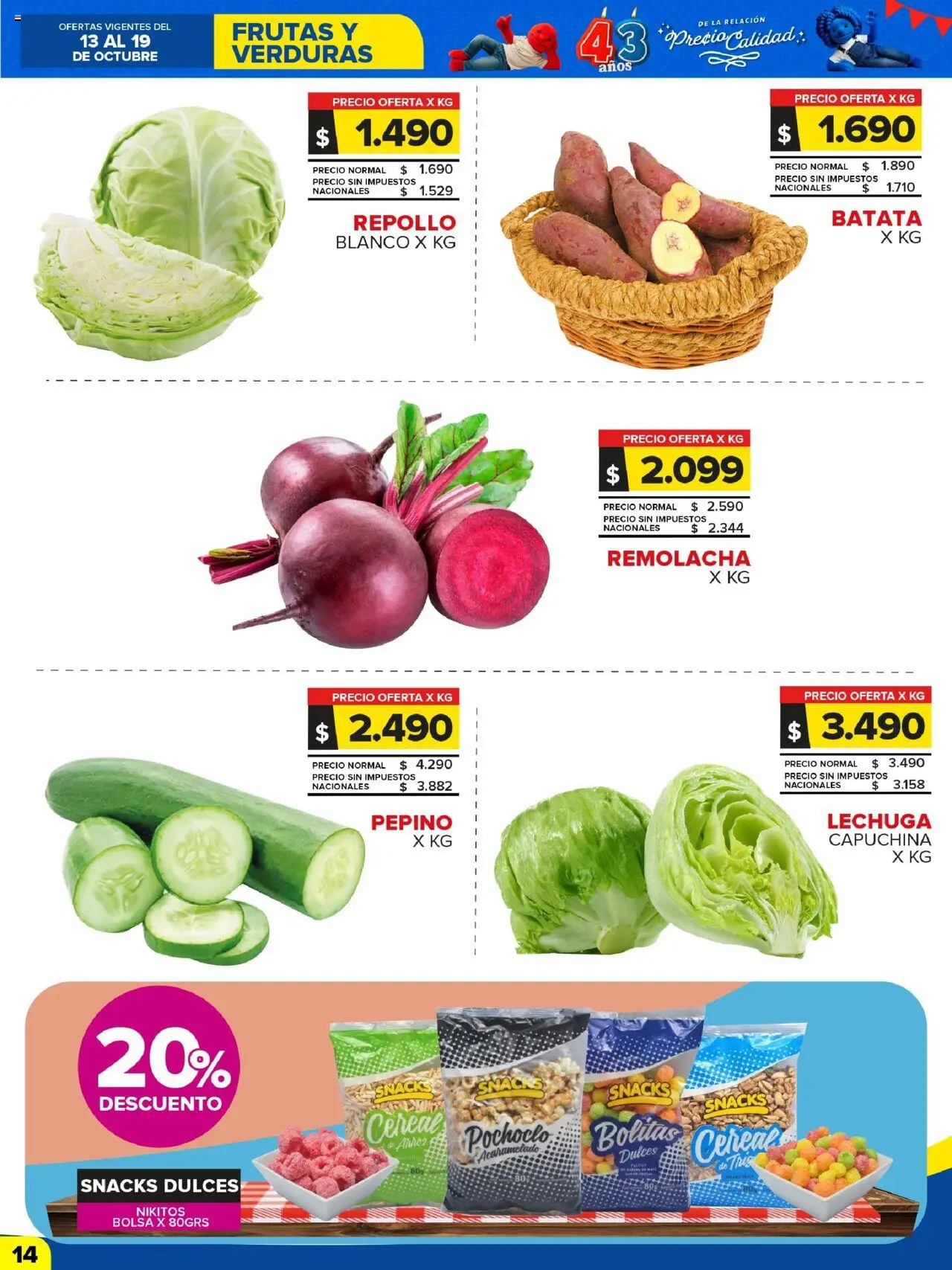 Carrefour Maxi catálogo - Chubut │ válido desde el 13.10.2025 | Página: 14 | Productos: Bolsa, Batata, Repollo, Lechuga