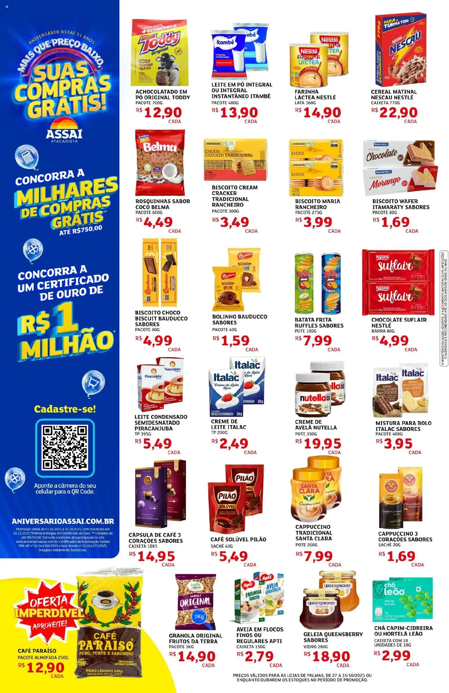 Assaí Atacadista Folheto - válido de 27.10.2025 | Página: 2 | Produtos: Pó, Bolo, Batata frita, Mistura para bolo