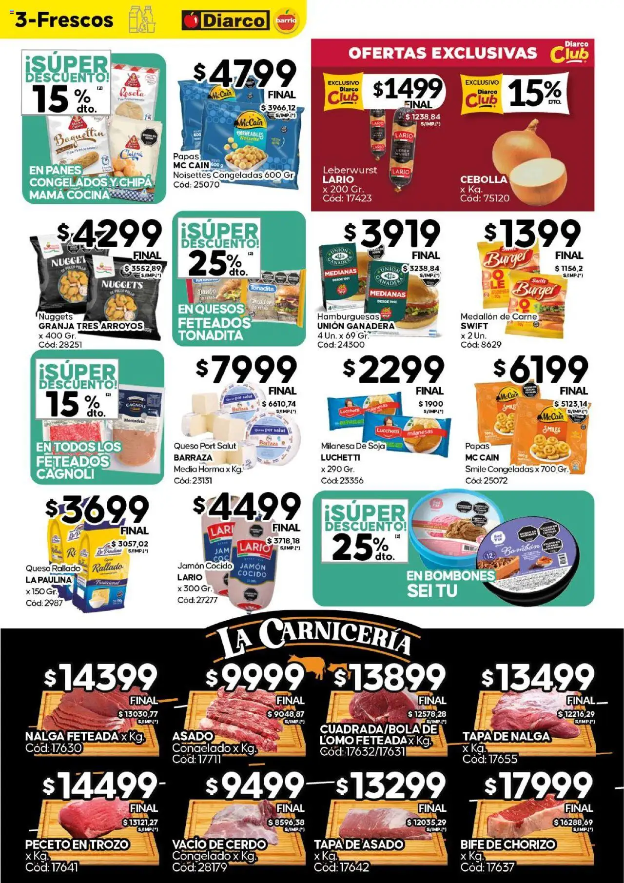 Diarco - Ofertas Diarco Barrio │ válido desde el 15.09.2025 | Página: 3 | Productos: Pollo, Cebolla, Milanesa, Jamón cocido