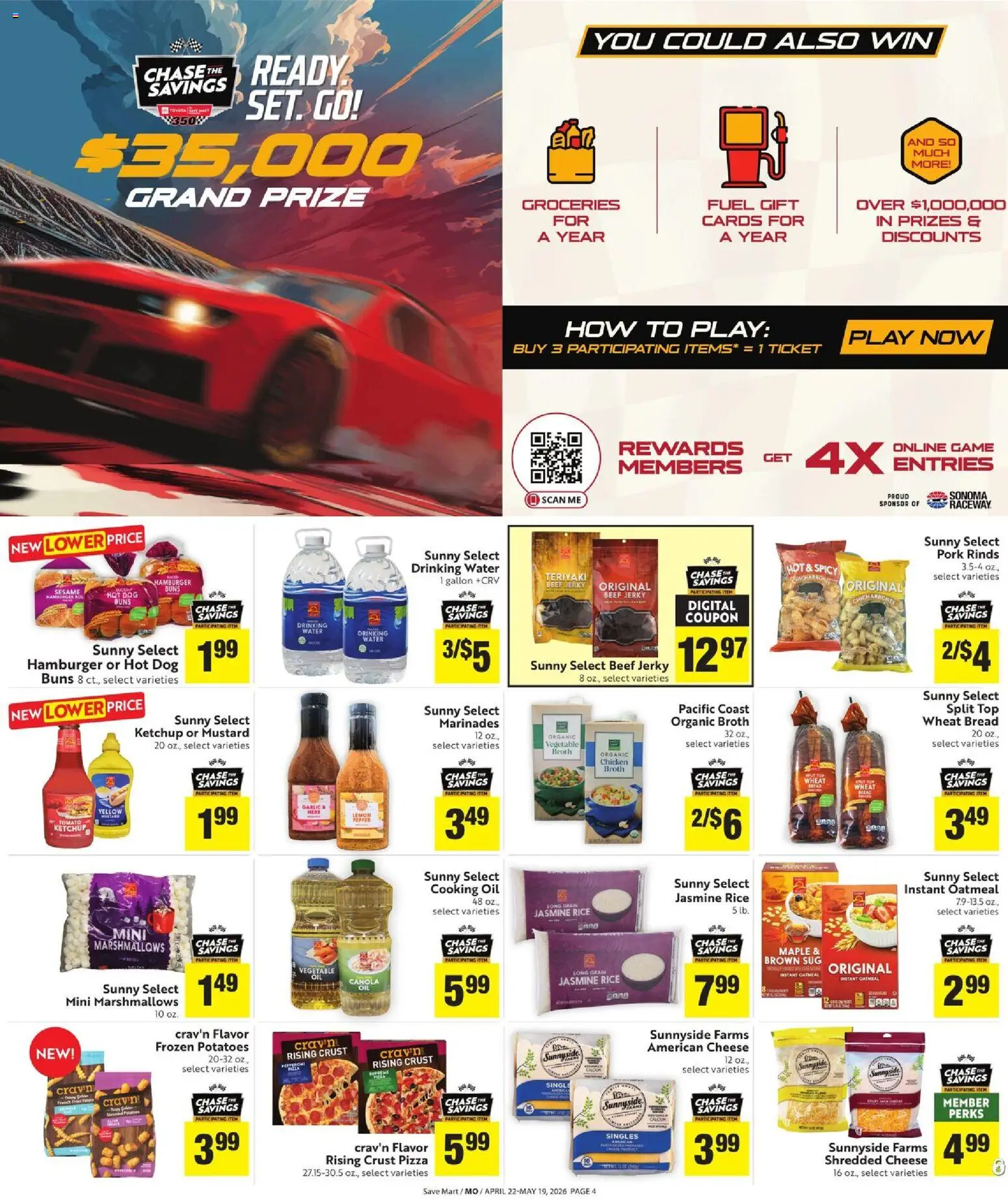 Save Mart More Deals Across the Store - valid from 22.04.2026 | Page: 4 | Products: Pizza, Rice, Potatoes, Hat