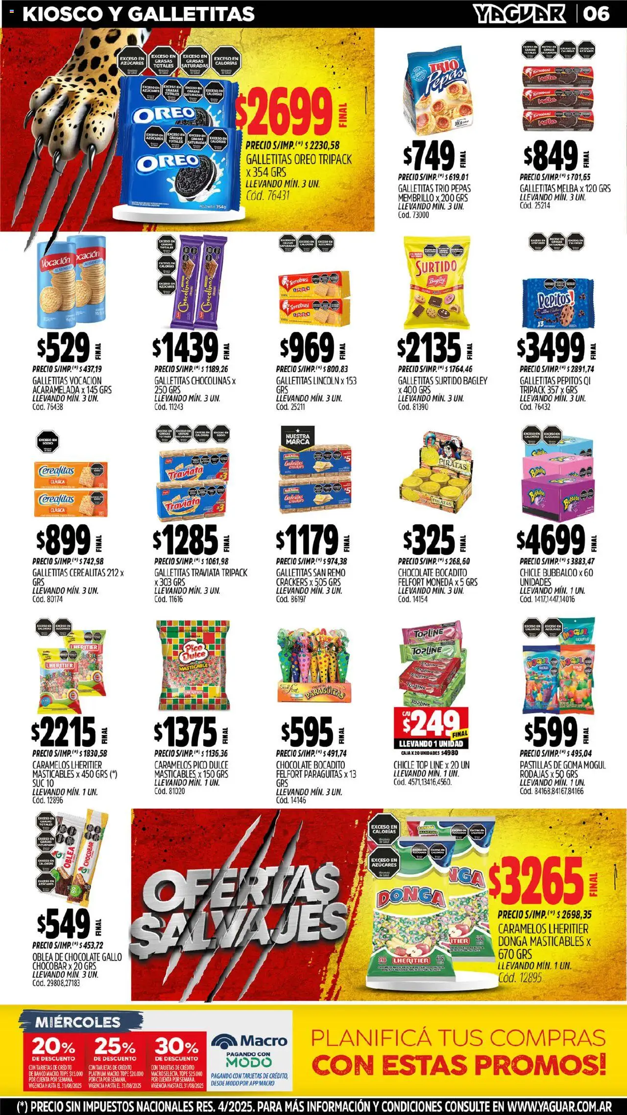 Yaguar - Bahía Blanca │ válido desde el 11.08.2025 | Página: 6 | Productos: Pico, Top, Banco, Chicle