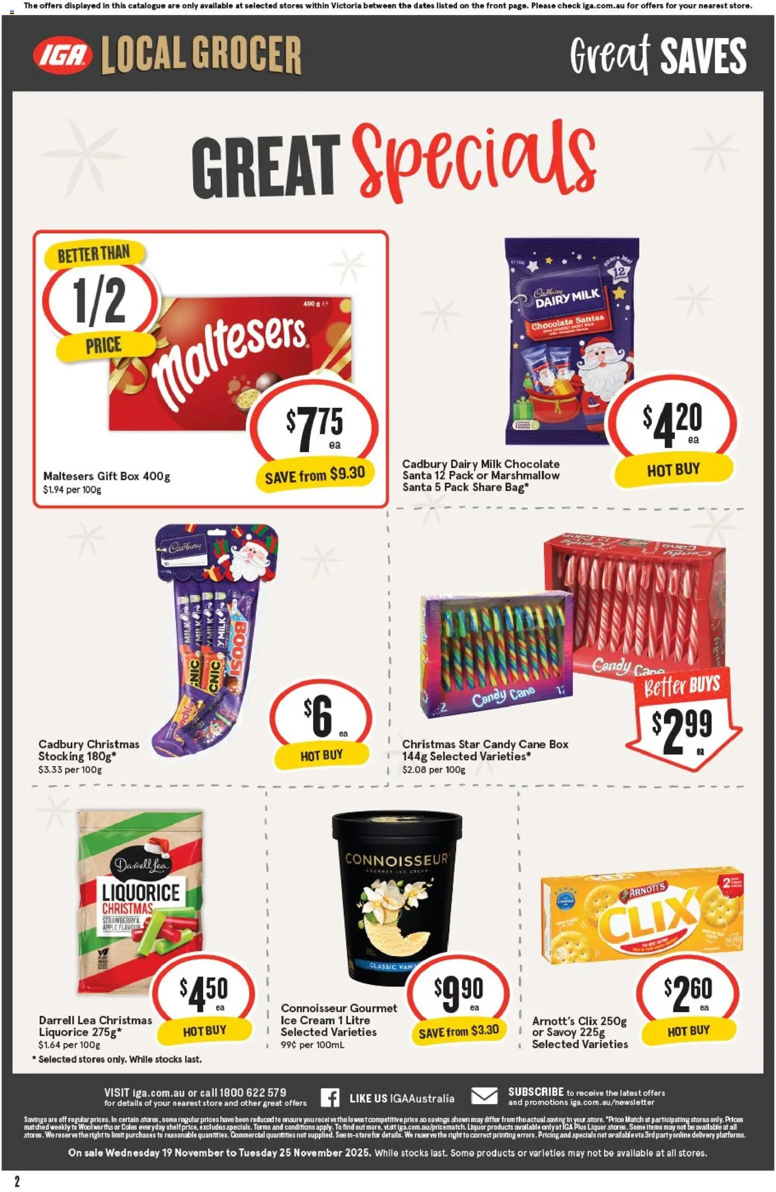 IGA catalogue - valid from 19.11.2025 | Page: 3 | Products: Box, Milk, Chocolate, Ice cream