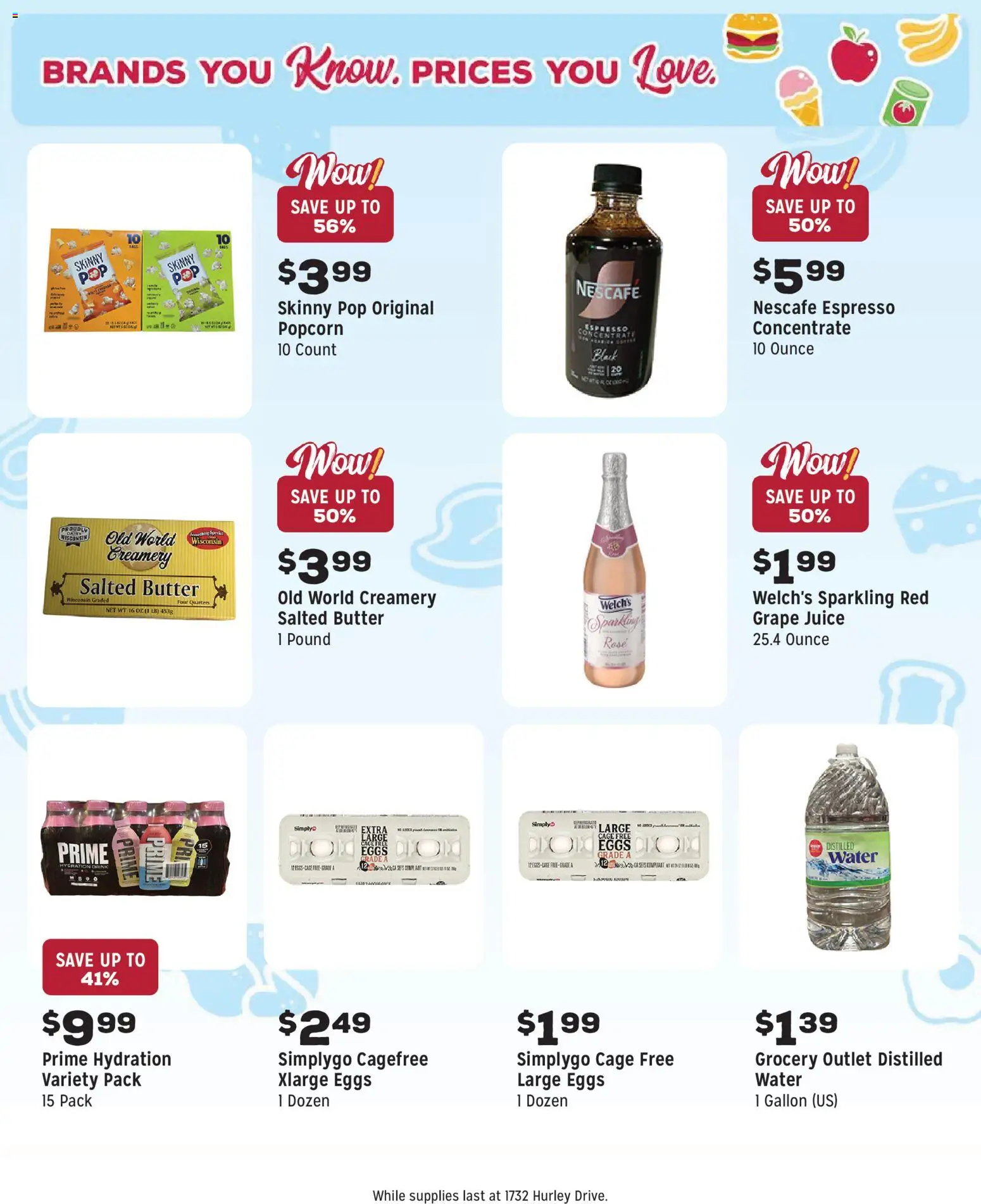Grocery Outlet Weekly Ad - ID - valid from 12.11.2025 | Page: 10 | Products: Butter, Eggs, Juice, Water