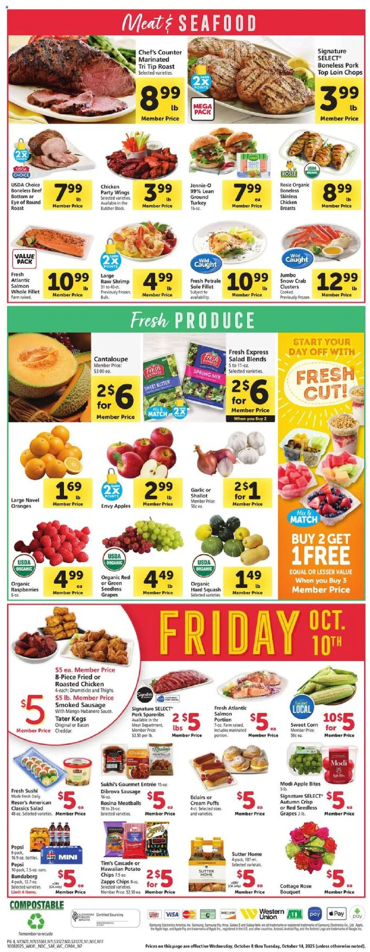 Safeway Weekly Ad - valid from 08.10.2025 | Page: 4 | Products: Butter, Chips, Cream, Garlic