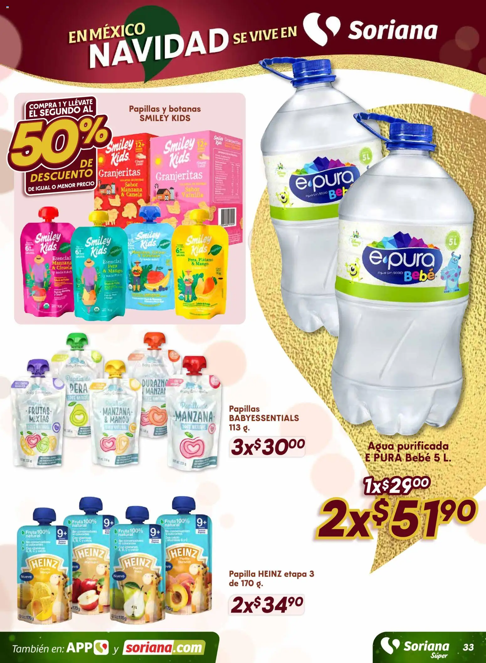 Nuevas ofertas de Soriana válidas en toda la República Mexicana desde el 18.11.2025. ¡Encuentra las mejores ofertas en Soriana - Preciazazaso Súper: Valle de México! | Página: 33 | Productos: Pera, Durazno, Manzana, Mango