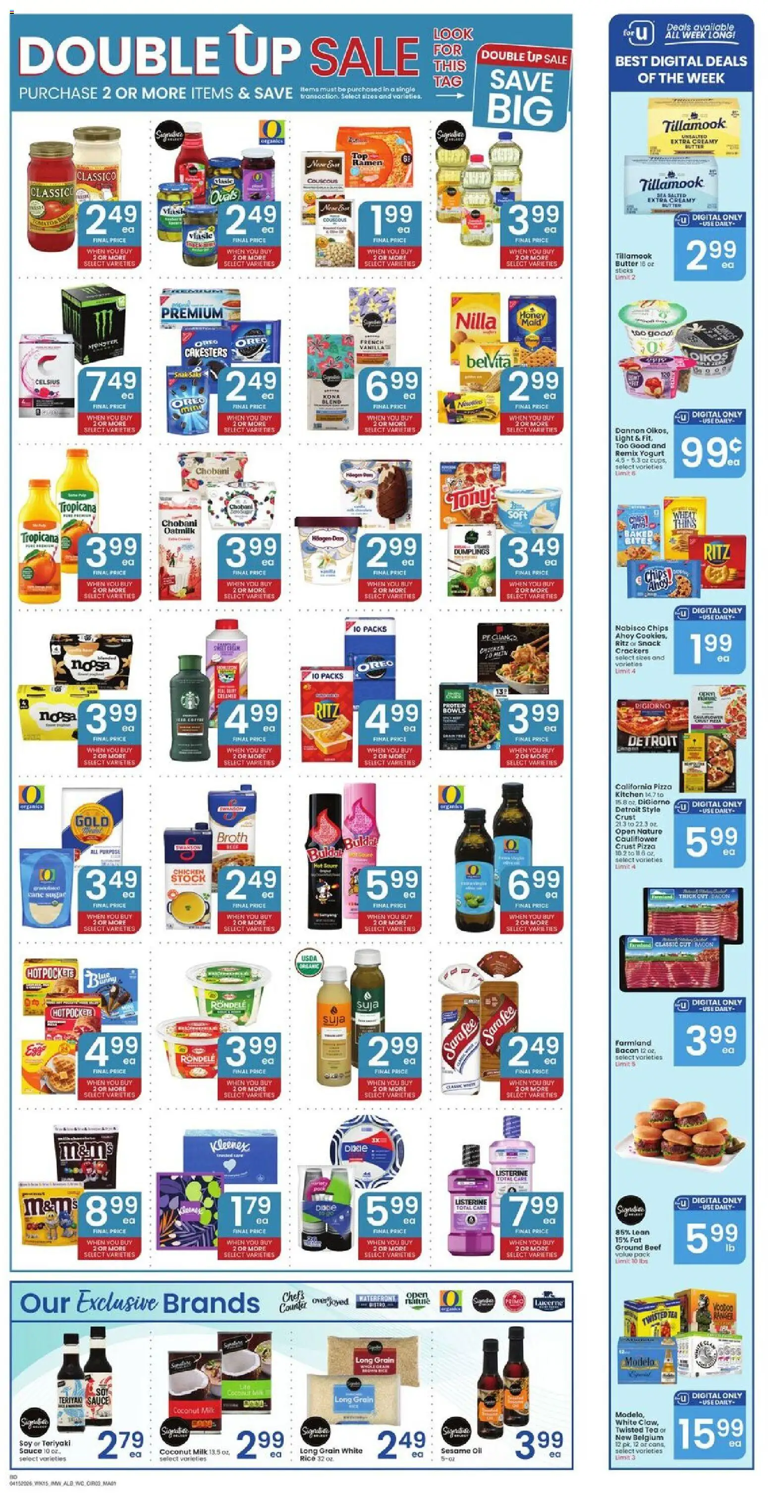 Albertsons Weekly Ad - valid from 15.04.2026 | Page: 2 | Products: Milk, Butter, Oil, Chips