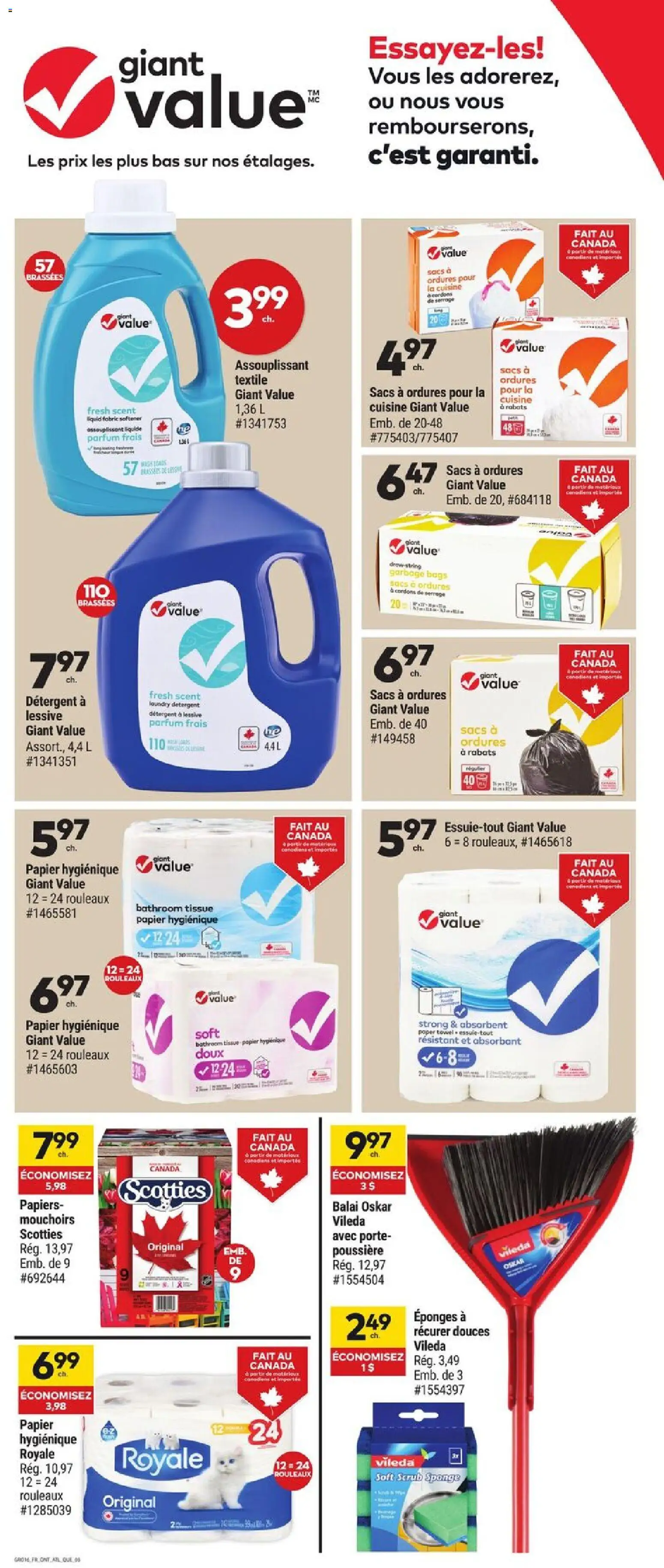 Giant Tiger flyer valid from 19.11.2025 | Page: 3 | Products: Sponge, Fabric softener, Detergent