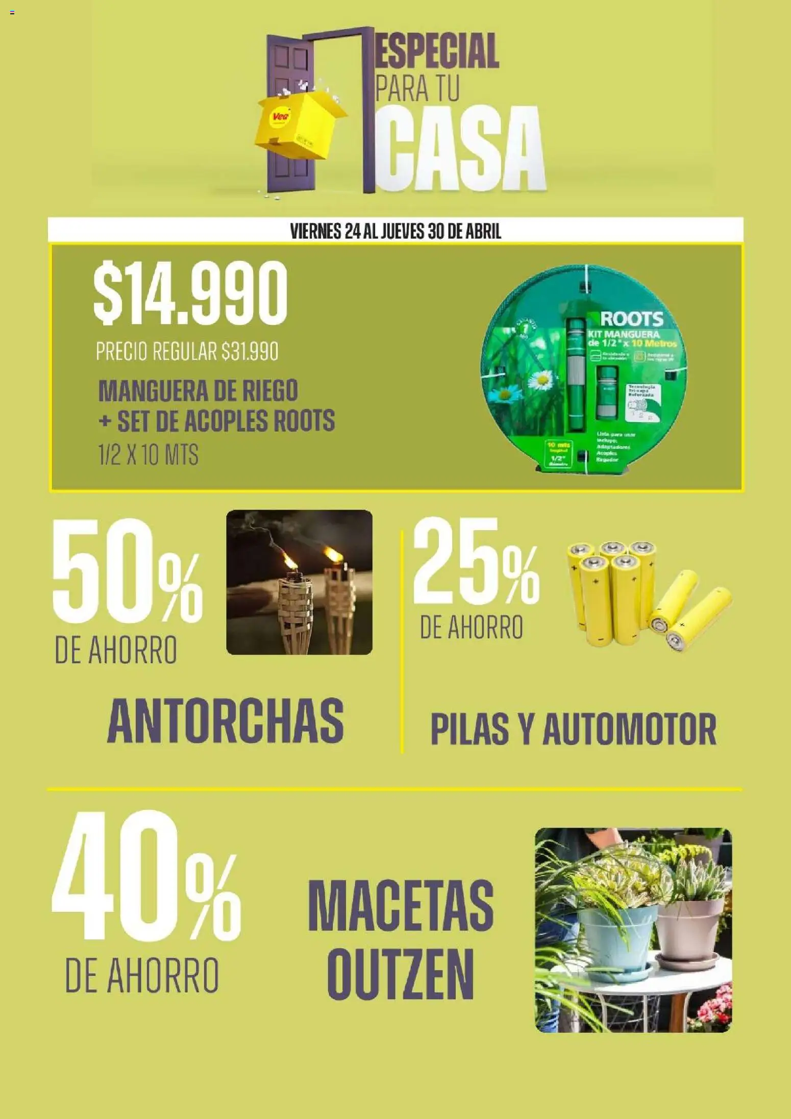 Vea - Ofertas especial para tu casa │ válido desde el 24.04.2026 | Página: 5 | Productos: Pilas, Manguera