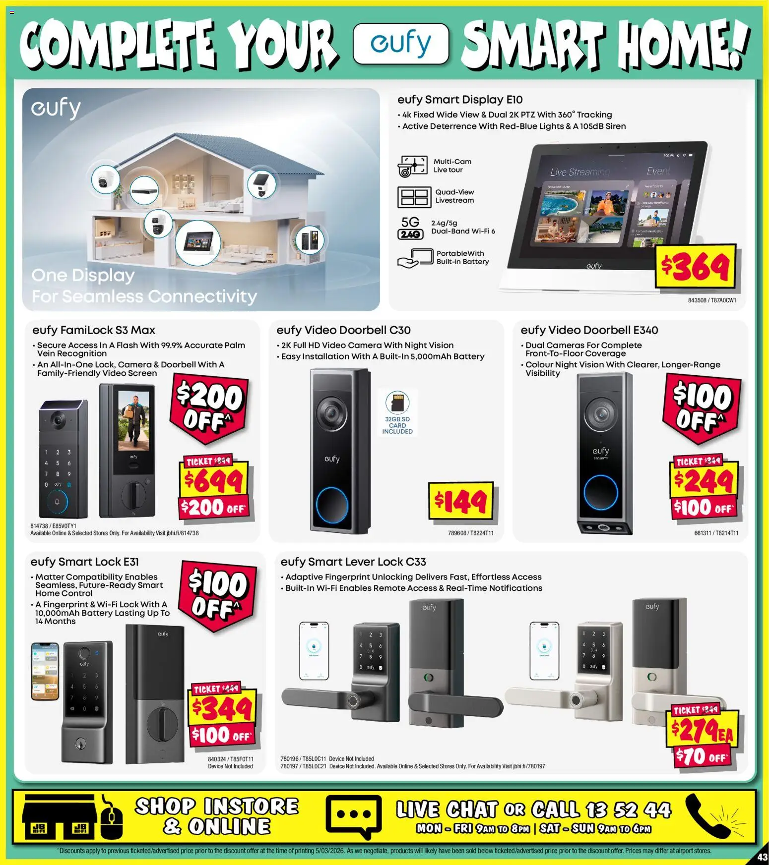 JB Hi-Fi catalogue - valid from 19.03.2026 | Page: 43 | Products: Battery, Doorbell, Device, Camera