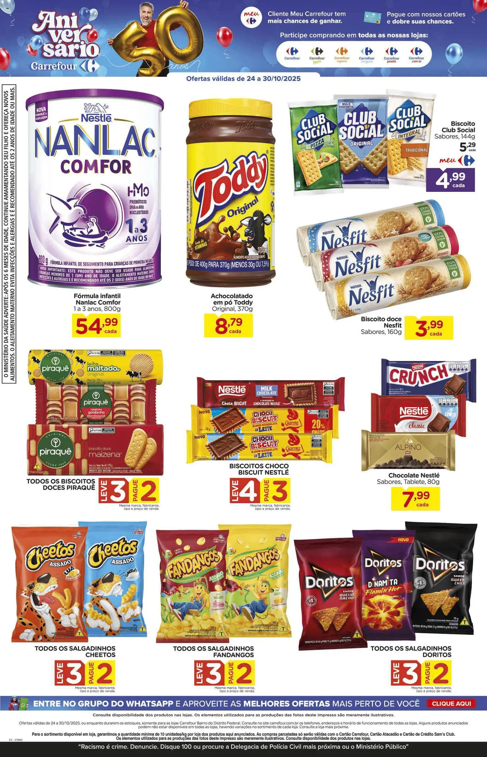 Carrefour Bairro Folheto - válido de 24.10.2025 | Página: 4 | Produtos: Biscoito, Parmesão, Doces, Açúcar