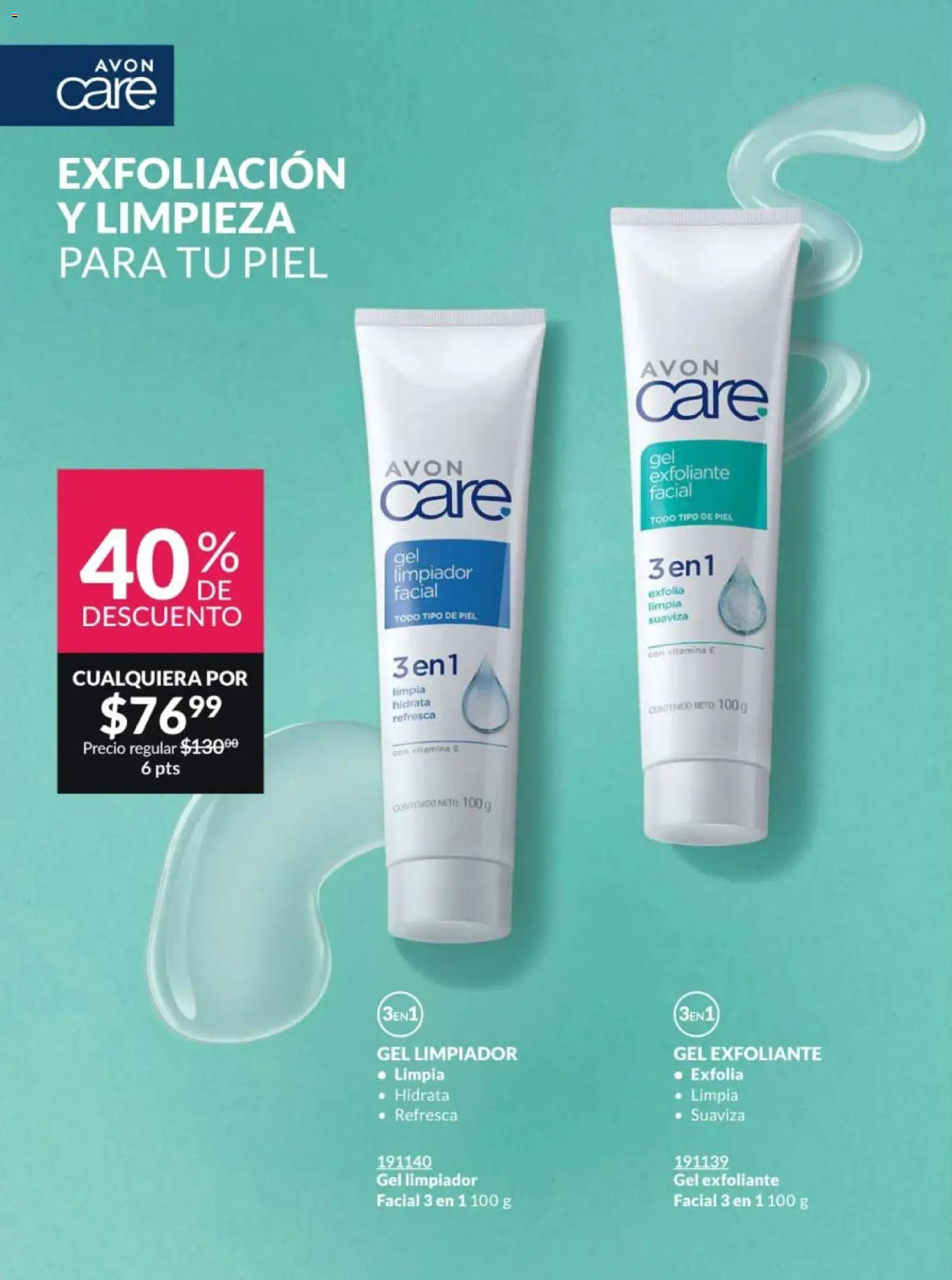 Nuevas ofertas de AVON válidas en toda la República Mexicana desde el 20.02.2026. ¡Encuentra las mejores ofertas en AVON campaña 4 2026! | Página: 138 | Productos: Exfoliante facial, Limpiador, Limpiador facial