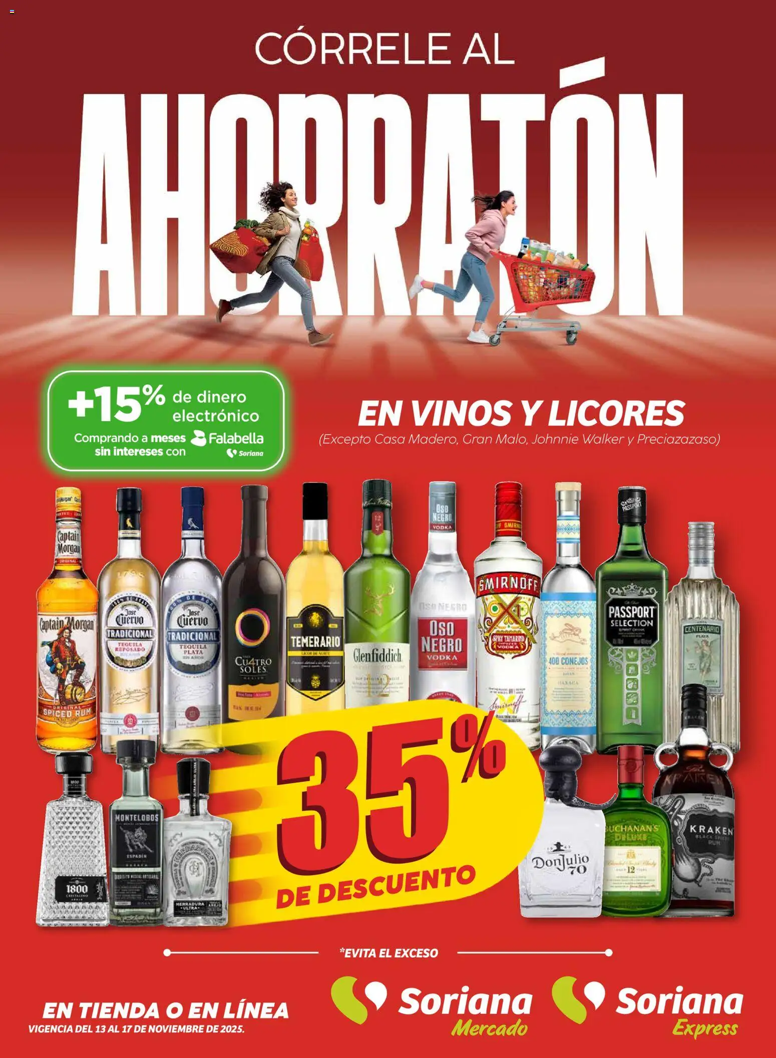 Nuevas ofertas de Soriana válidas en toda la República Mexicana desde el 13.11.2025. ¡Encuentra las mejores ofertas en Soriana - Ahorratón Mercado: Tamaulipas! | Página: 1 | Productos: Tequila, Vodka