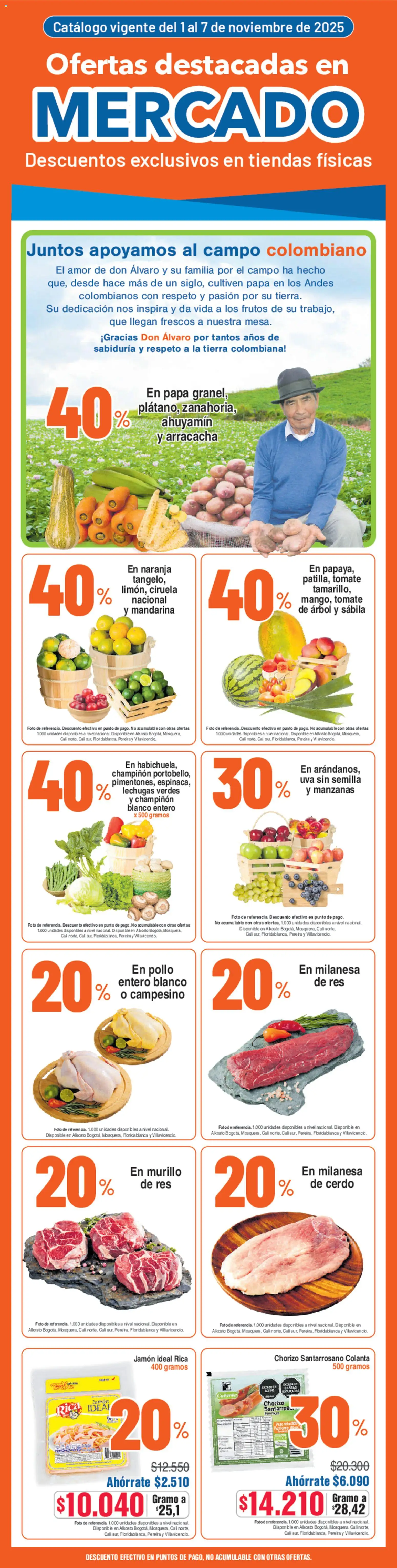 Alkosto revista - valida desde el 01.11.2025 | Página: 1 | Productos: Arracacha, Tomate, Chorizo, Jamón