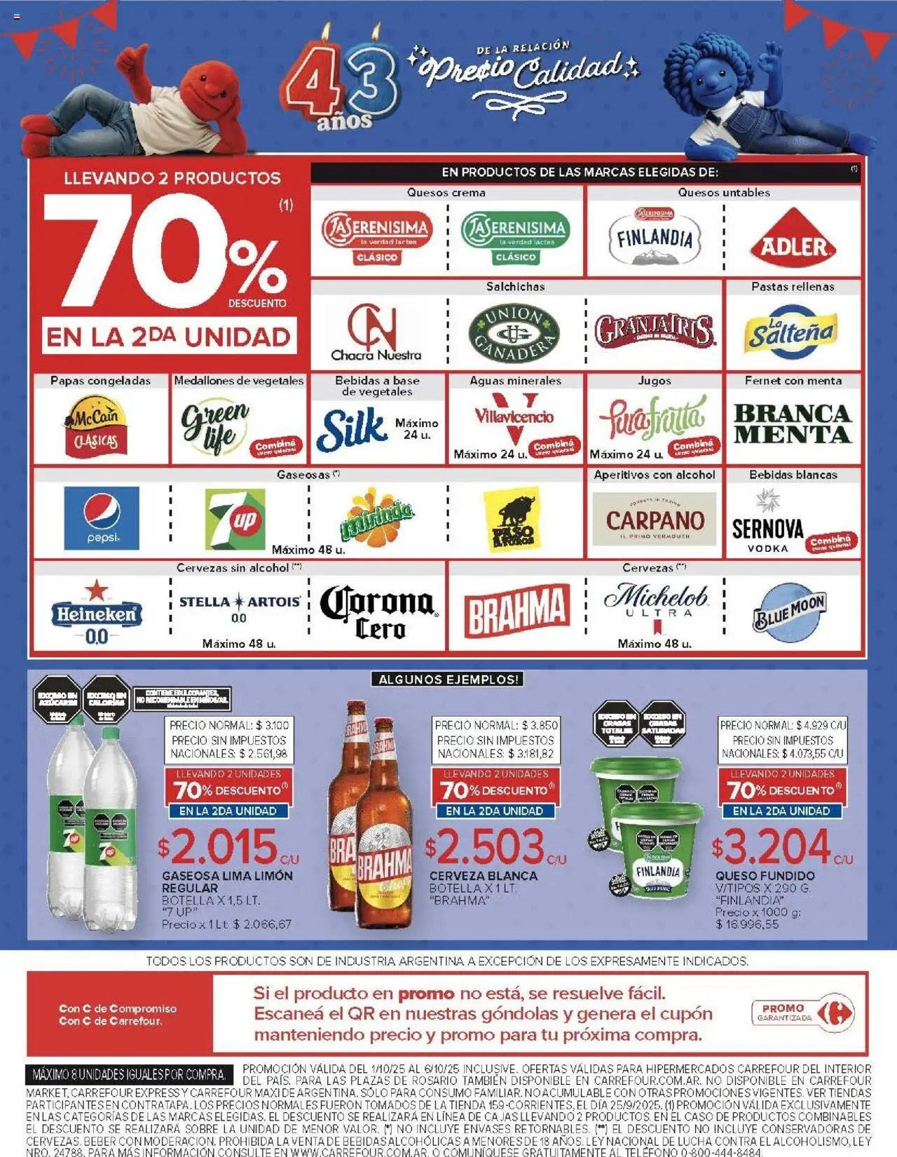 Carrefour - Ofertas - Catamarca │ válido desde el 01.10.2025 | Página: 7 | Productos: Botella, Rosario, Gaseosa, Cerveza