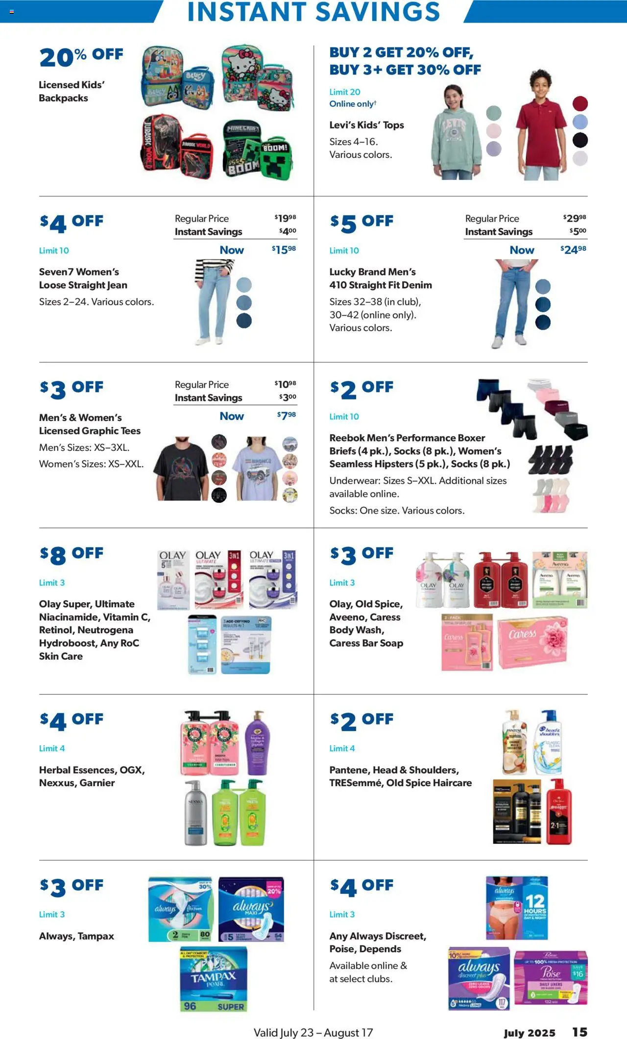Sam's Club Instant Savings - valid from 23.07.2025 | Page: 15 | Products: Vitamin, Soap, Bar Soap, Underwear