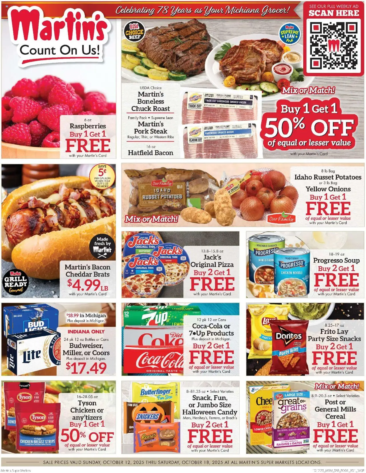 Martin’s Weekly Ad - valid from 12.10.2025 | Page: 1 | Products: Pizza, Pork, Raisins, Bag