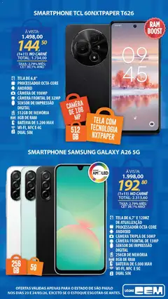 Lojas Cem - Ofertas atuais - Pré-Visualização do folheto da loja Lojas Cem, válido de 23.03.2026 | Página: 10 | Produtos: Memória ram, Processador, Carne, Smartphone