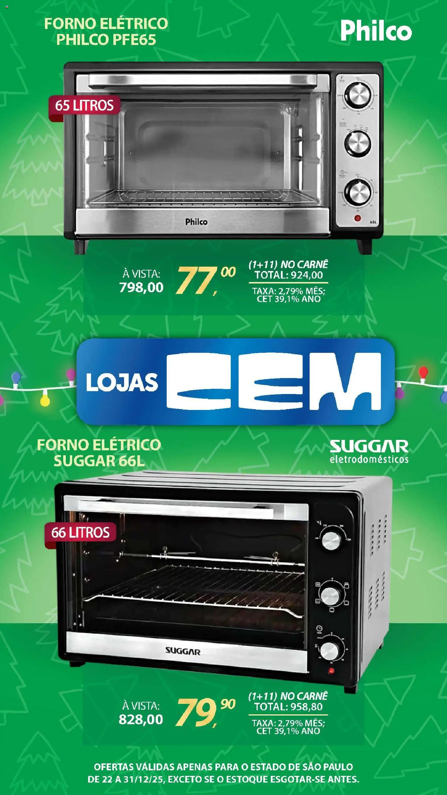 Lojas Cem Folheto - válido de 22.12.2025 | Página: 46 | Produtos: Forno, Forno elétrico, Carne, Eletrodomésticos