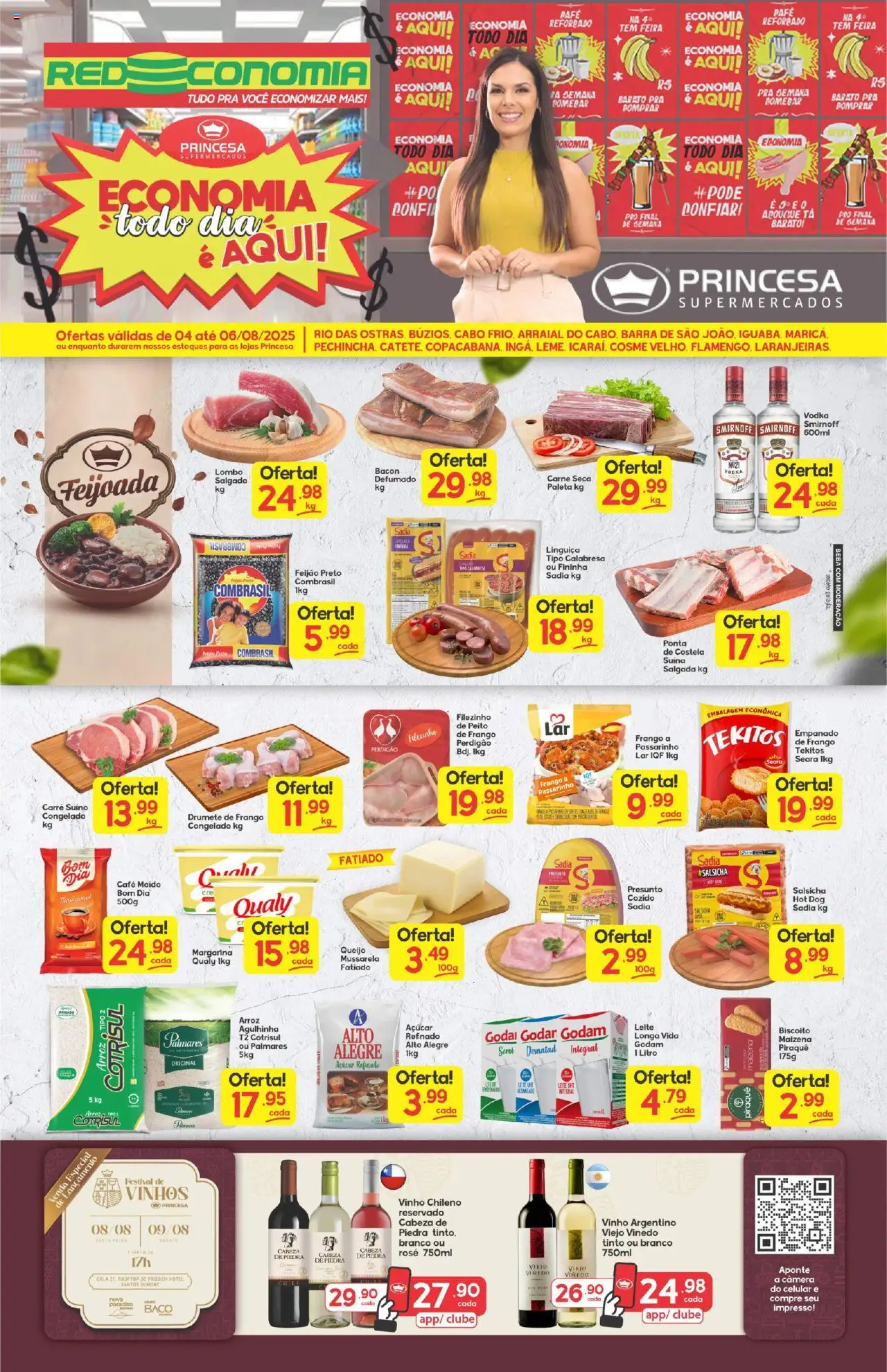 Princesa Folheto - válido de 04.08.2025 | Página: 1 | Produtos: Linguiça, Café, Pá, Peito de frango