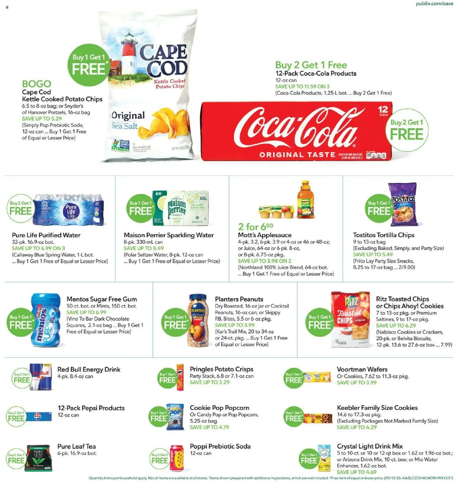 Publix Weekly Ad - valid from 11.03.2026 | Page: 11 | Products: Juice, Tea, Water, Sugar