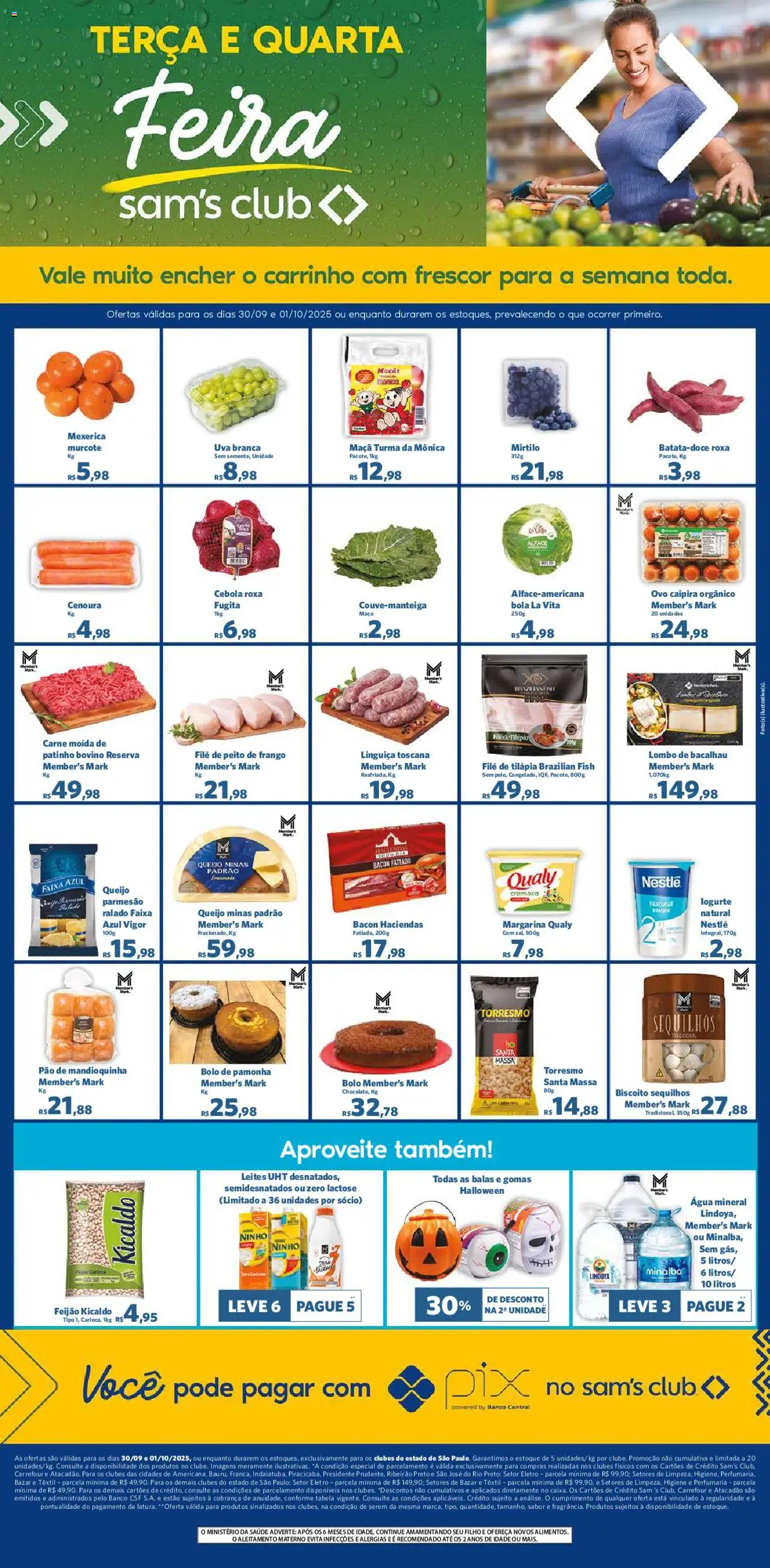 Sam's Club Folheto - válido de 30.09.2025 | Página: 1 | Produtos: Carrinho, Maçãs, Parmesão, Margarina