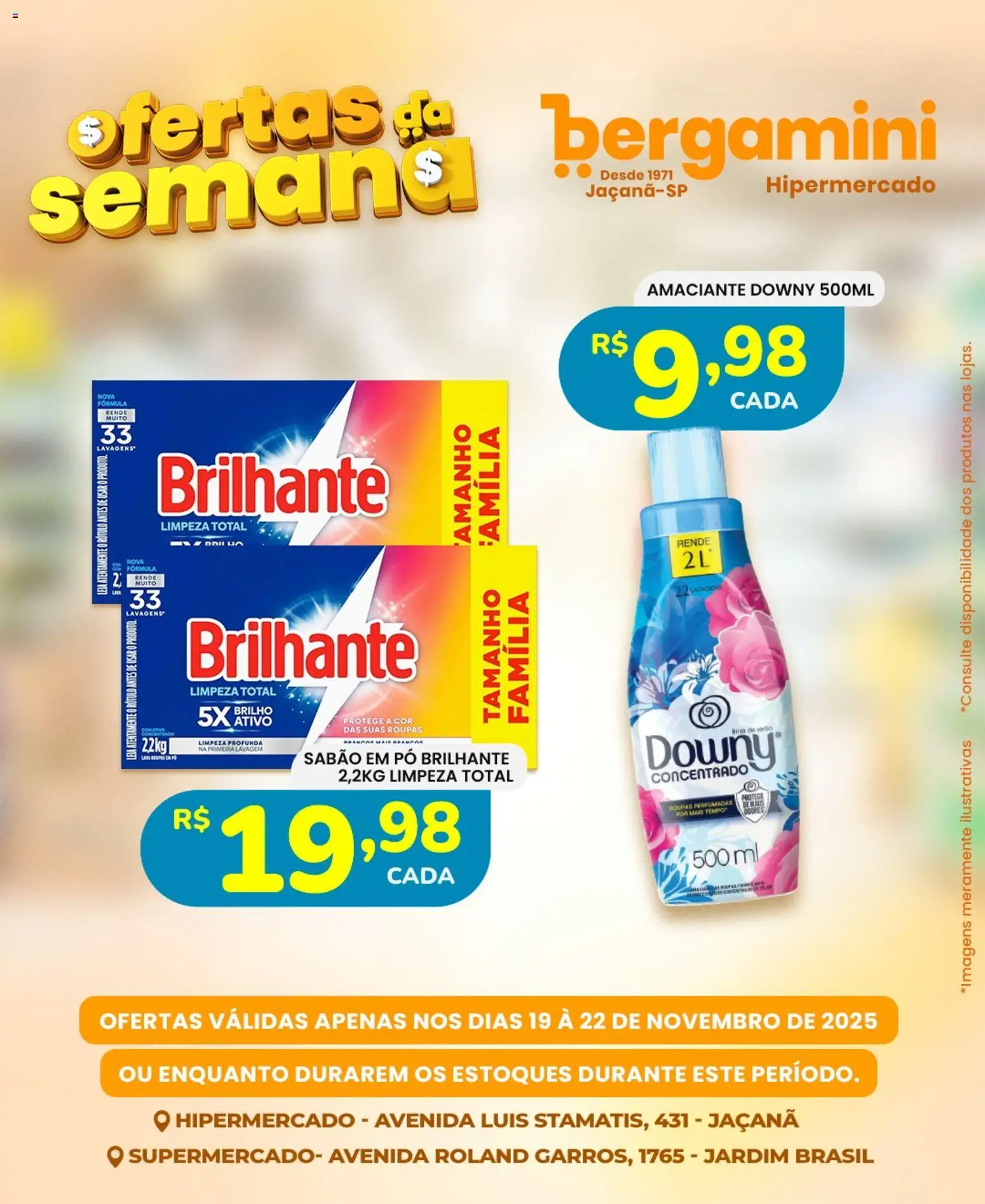 Supermercado Bergamini Folheto - válido de 19.11.2025 | Página: 14 | Produtos: Pó, Sabão, Roupas, Amaciante
