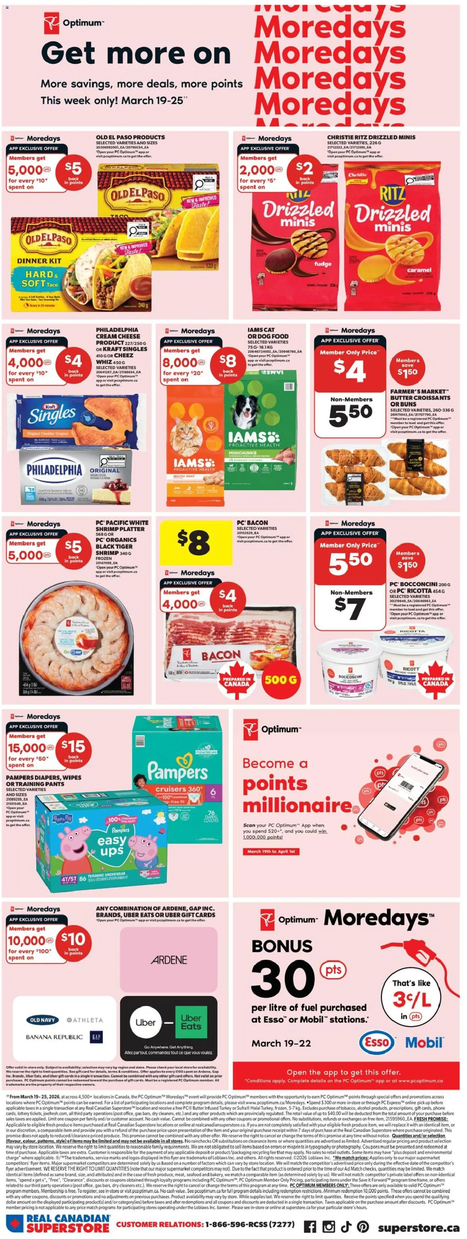 Real Canadian Superstore flyer valid from 19.03.2026 | Page: 8 | Products: Phone, Turkey, Butter, Pants