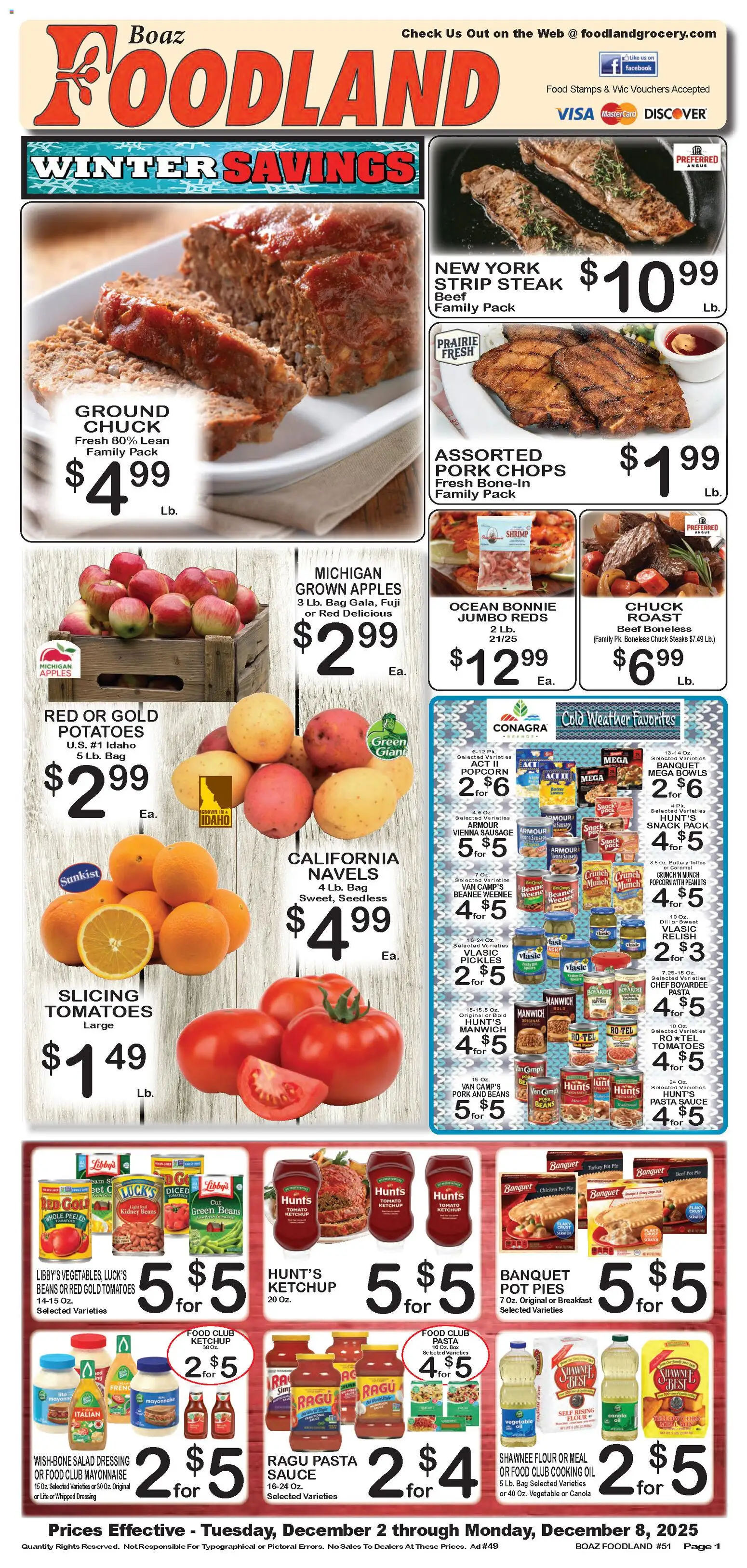 Foodland Weekly Ad - valid from 02.12.2025 | Page: 1 | Products: Tomatoes, Pasta, Mayonnaise, Sauce