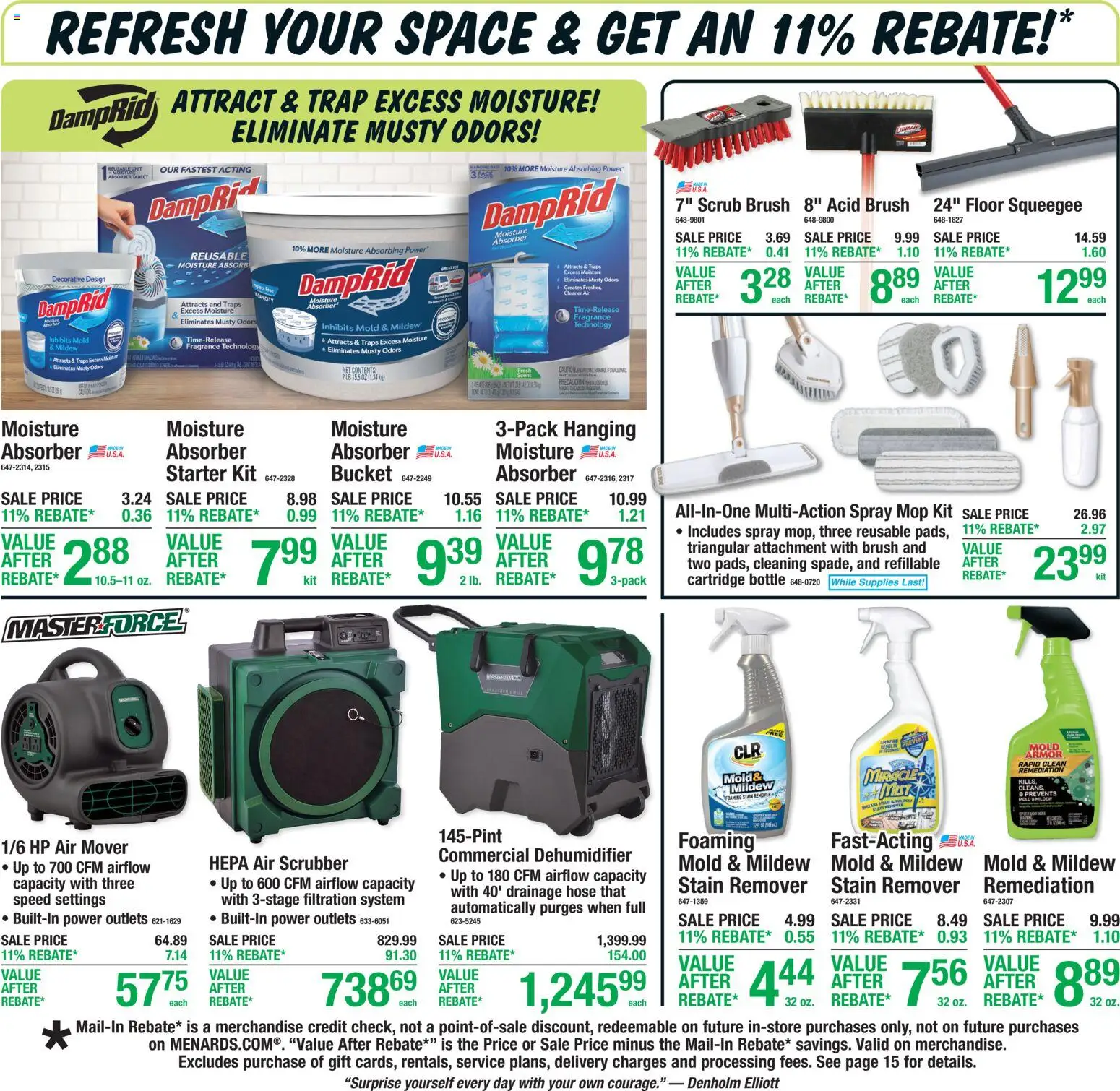 Menards Weekly Ad - valid from 16.04.2026 | Page: 21 | Products: Fragrance, Stain remover, Starter, Dehumidifier