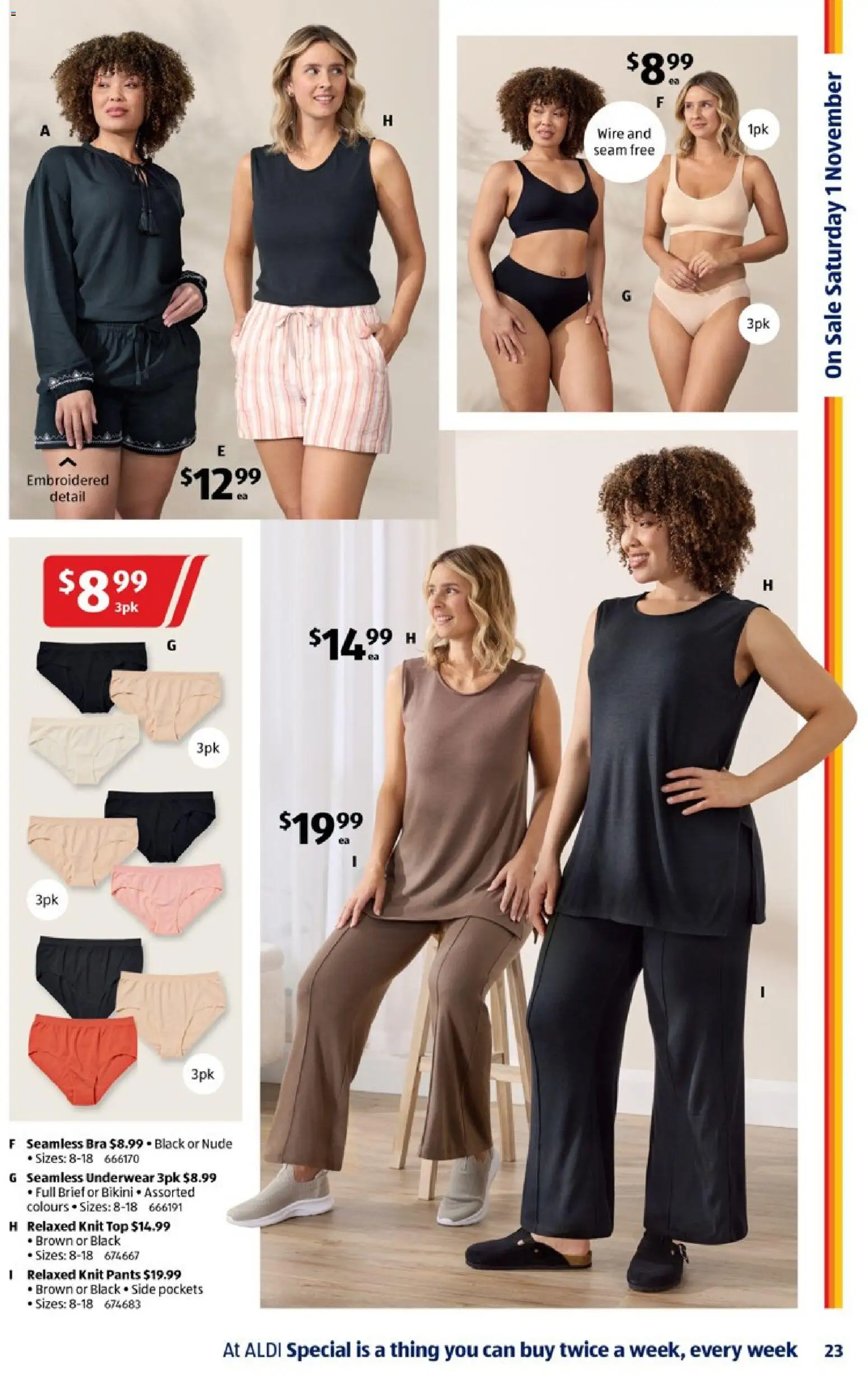 Aldi catalogue - valid from 29.10.2025 | Page: 23 | Products: Pants, Underwear, Bra