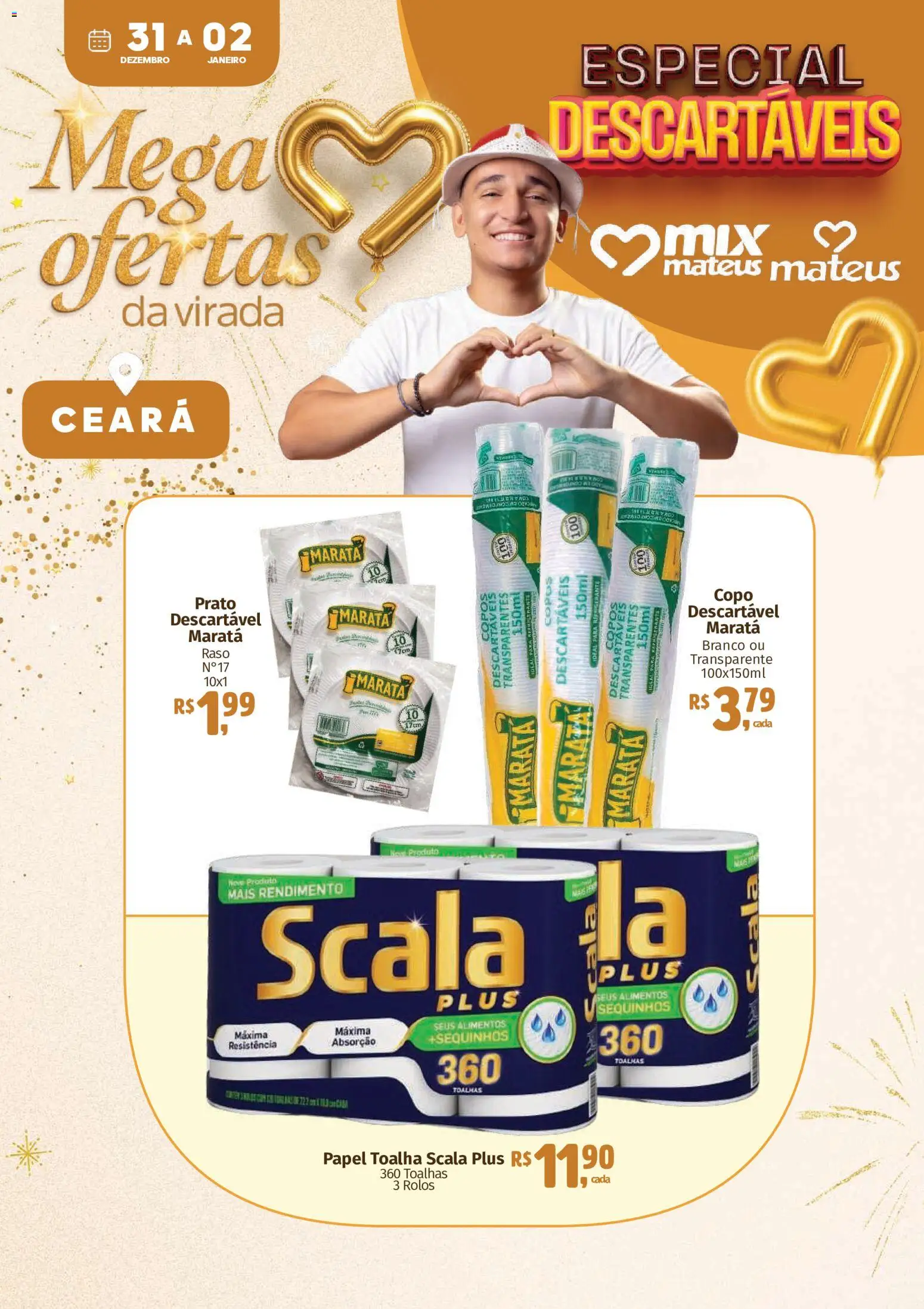 Mateus Folheto - válido de 31.12.2025 | Página: 1 | Produtos: Papel toalha, Refrigerante, Copos