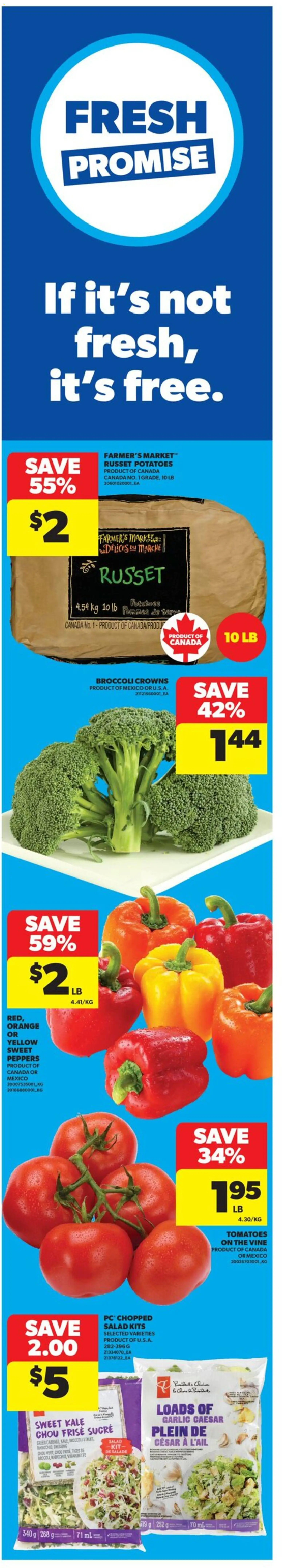 Real Canadian Superstore flyer valid from 16.04.2026 | Page: 1 | Products: Salad, PC, Potatoes, Tomatoes