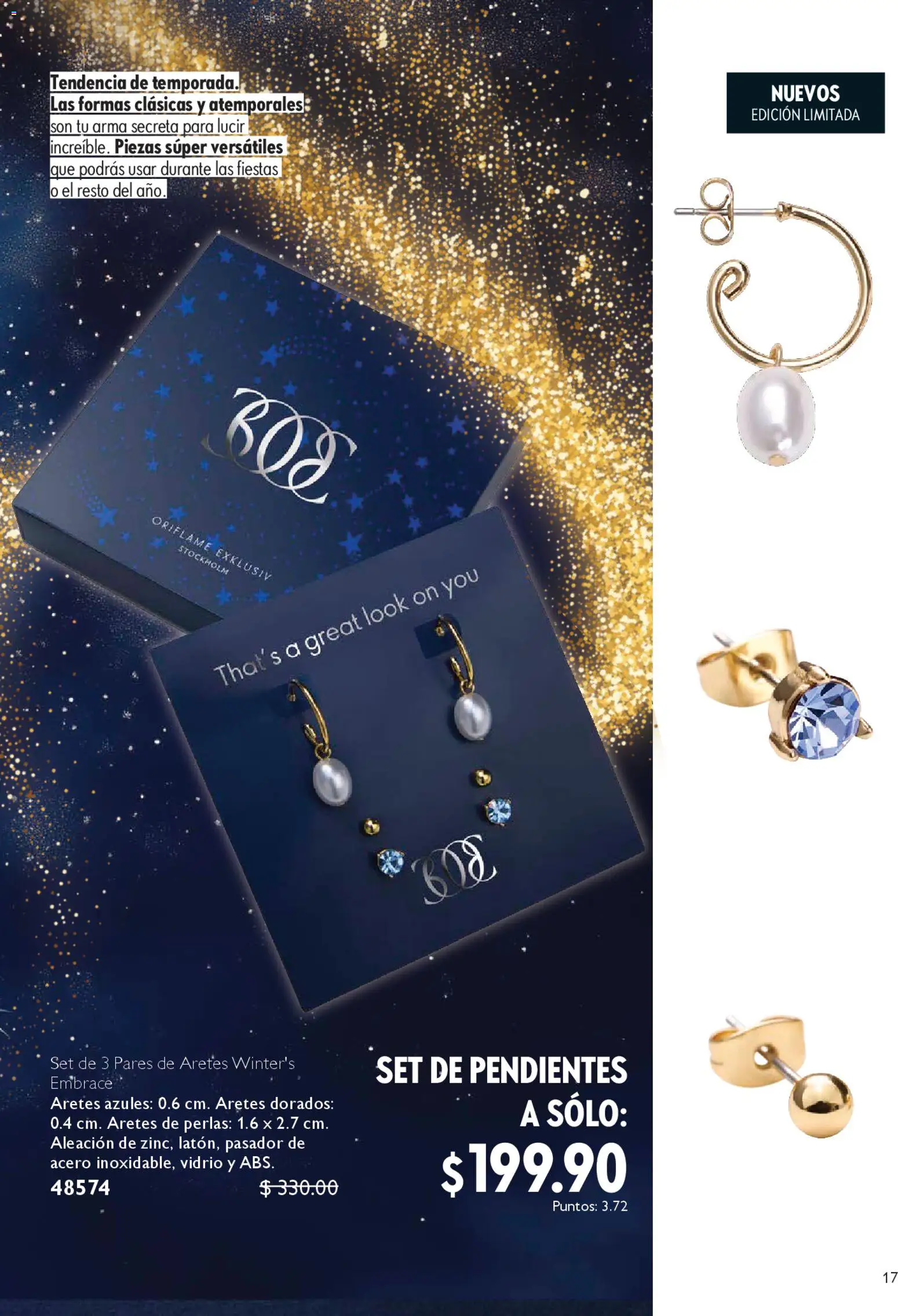 Nuevas ofertas de Oriflame válidas en toda la República Mexicana desde el 22.11.2025. ¡Encuentra las mejores ofertas en Oriflame Black Friday! | Página: 17 | Productos: Pasador, Aretes, Pendientes