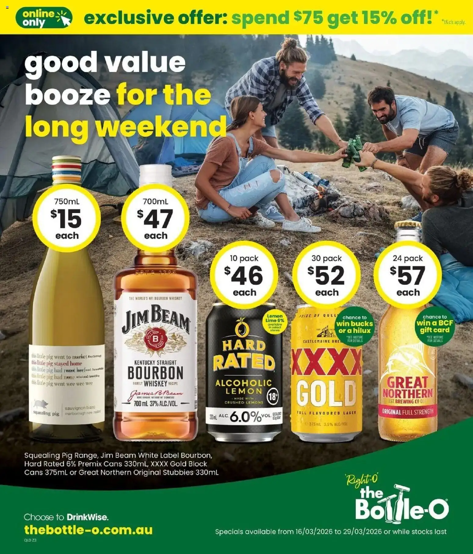 The Bottle-O catalogue - valid from 16.03.2026 | Page: 1 | Products: Bourbon, Whiskey, Lemon, Lime