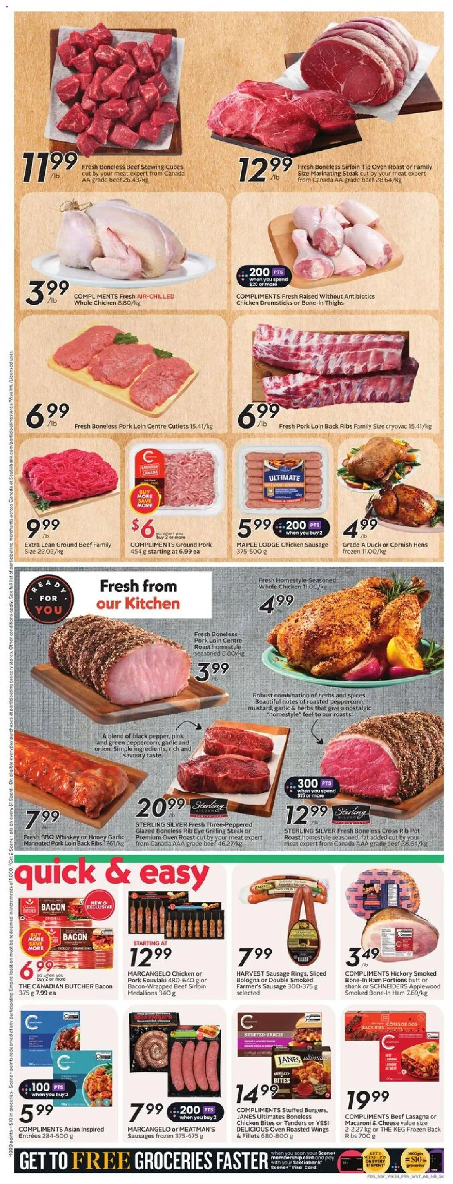 Safeway flyer valid from 18.12.2025 | Page: 8 | Products: Whiskey, Cheese, Ham, Chicken