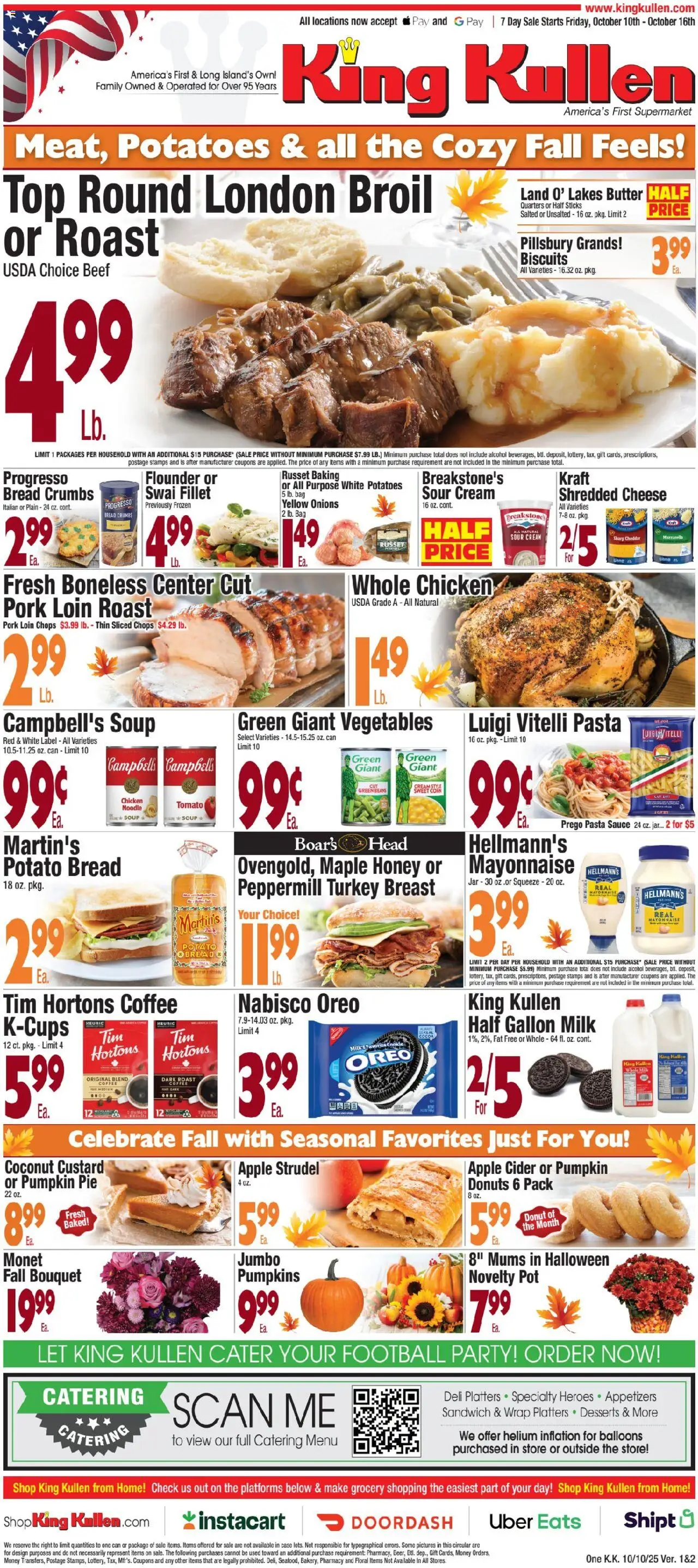 King Kullen Weekly Ad - valid from 09.10.2025 | Page: 1 | Products: Butter, Cheese, Sour cream, Mayonnaise