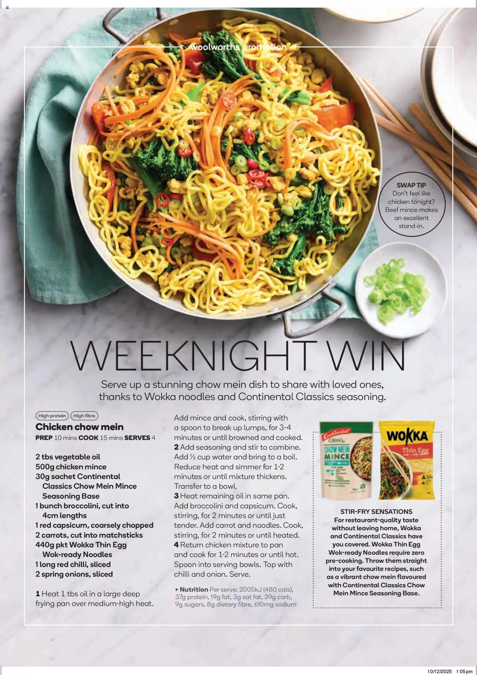 Woolworths catalogue - valid from 14.01.2026 | Page: 105 | Products: Oil, Chicken, Noodles, Beef