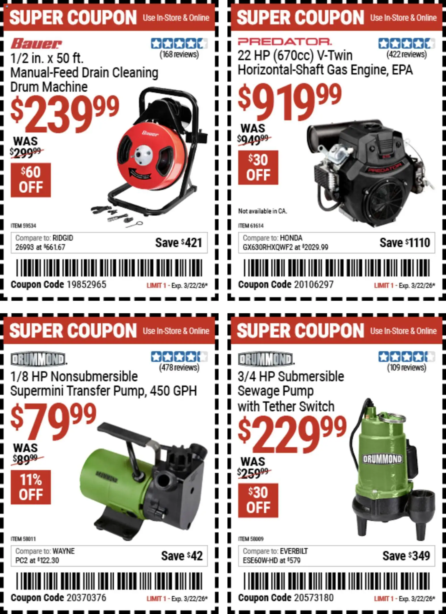 Harbor Freight Weekly Ad - valid from 09.03.2026 | Page: 11 | Products: Pump, Switch
